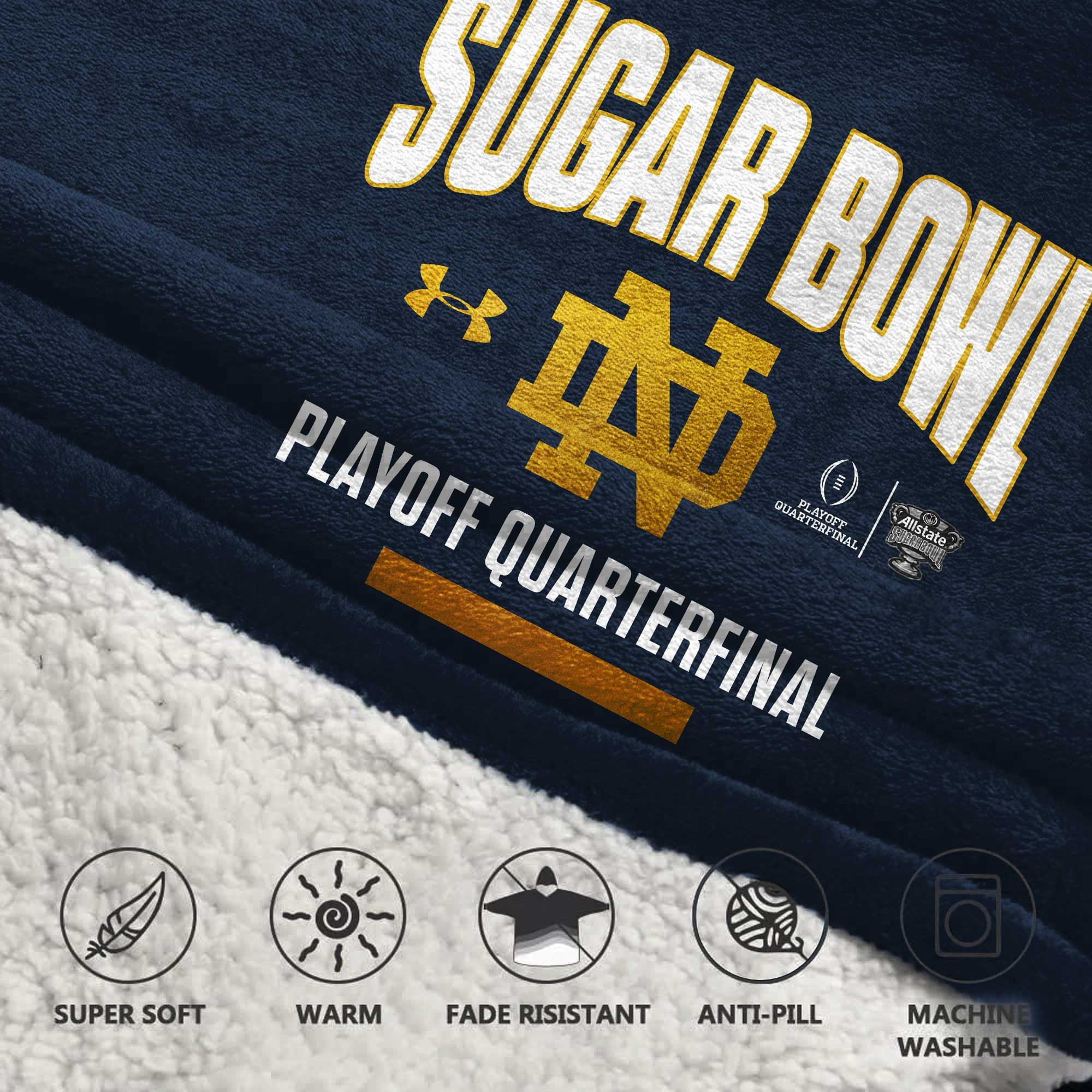 Adult Champions Notre Dame Football Unisex Blanket Hoodie