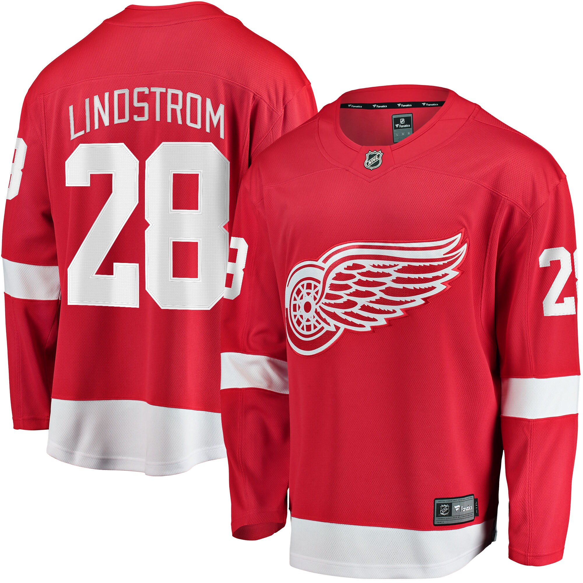 Gustav Lindstrom Detroit Red Wings Home Breakaway Player Jersey - Red