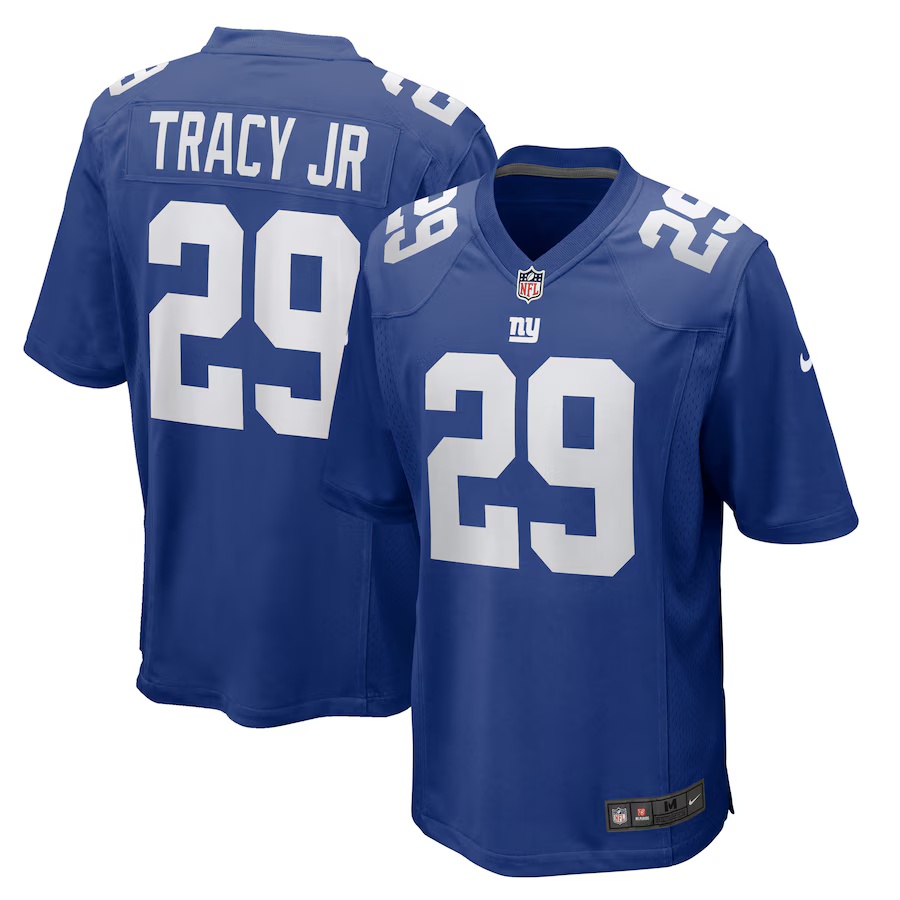 Men's New York Giants #29 Tyrone Tracy Jr. Royal Team Game Jersey