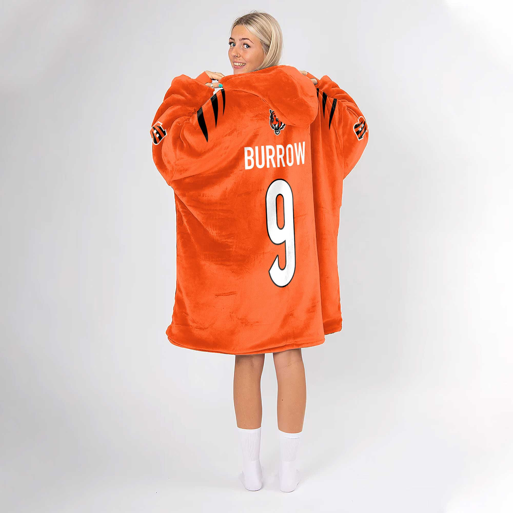 Adult Who Dey 9 Cincinnati Football Unisex Blanket Hoodie