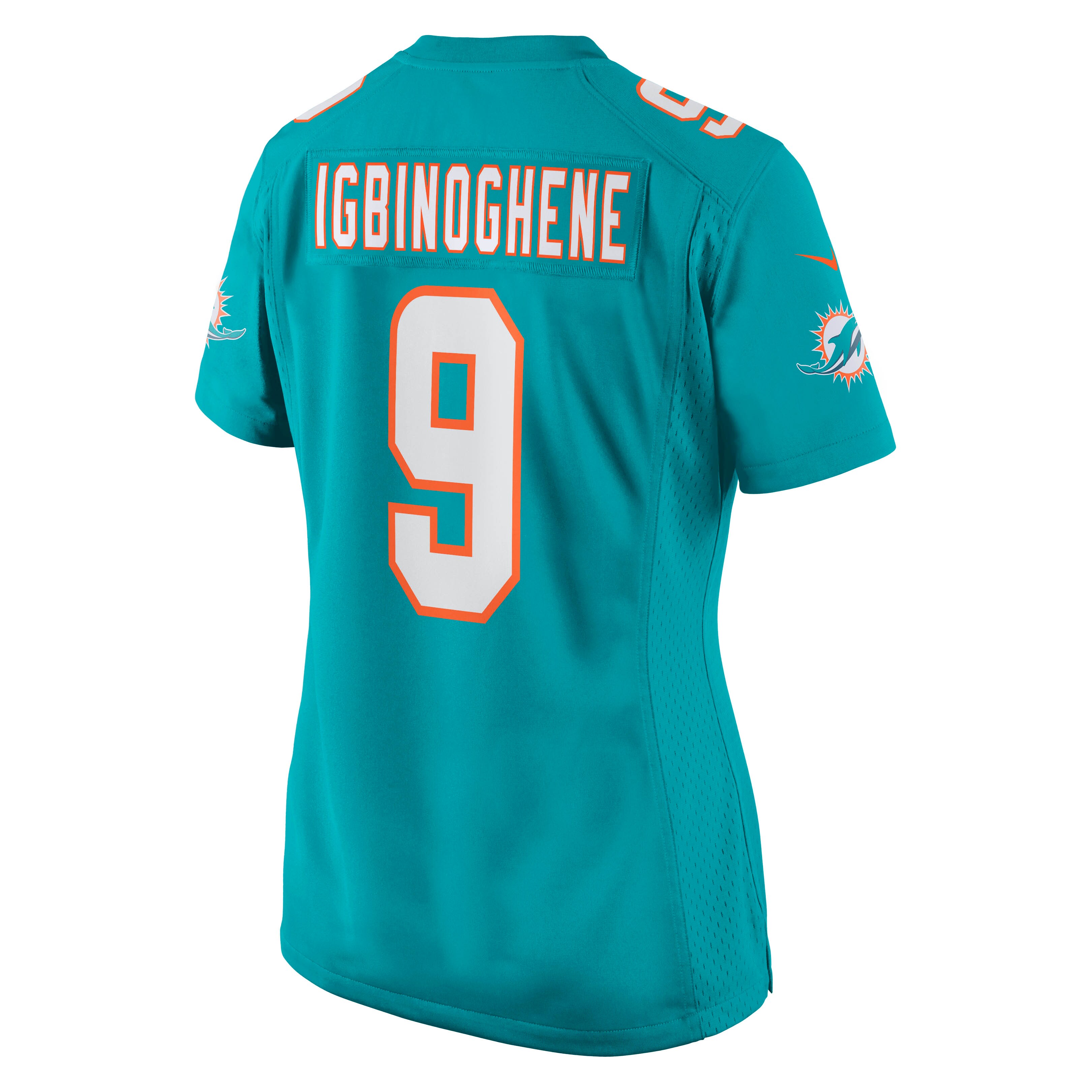 Noah Igbinoghene Miami Dolphins  Women's Game Player Jersey - Aqua