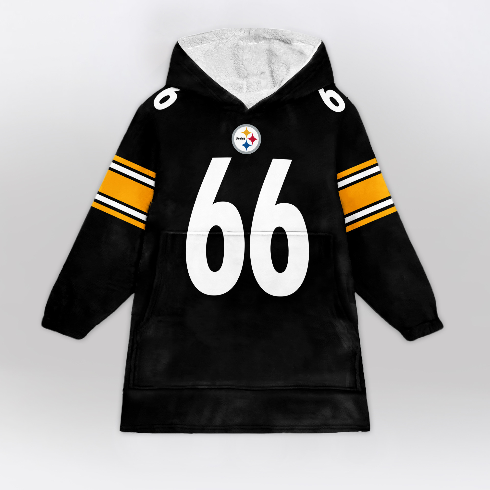 Adult 66 Pittsburgh Football Unisex Blanket Hoodie