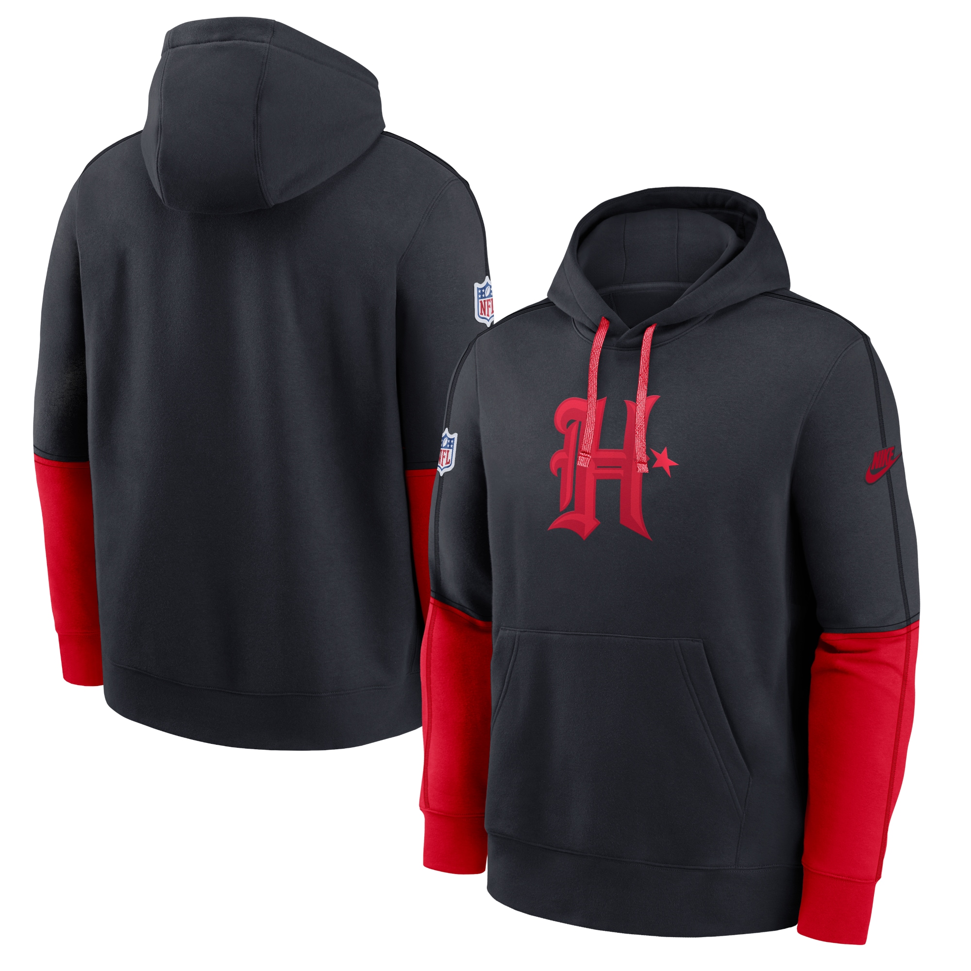 Houston Texans  Alternate Logo Club Tri-Blend Pullover Hoodie - Navy