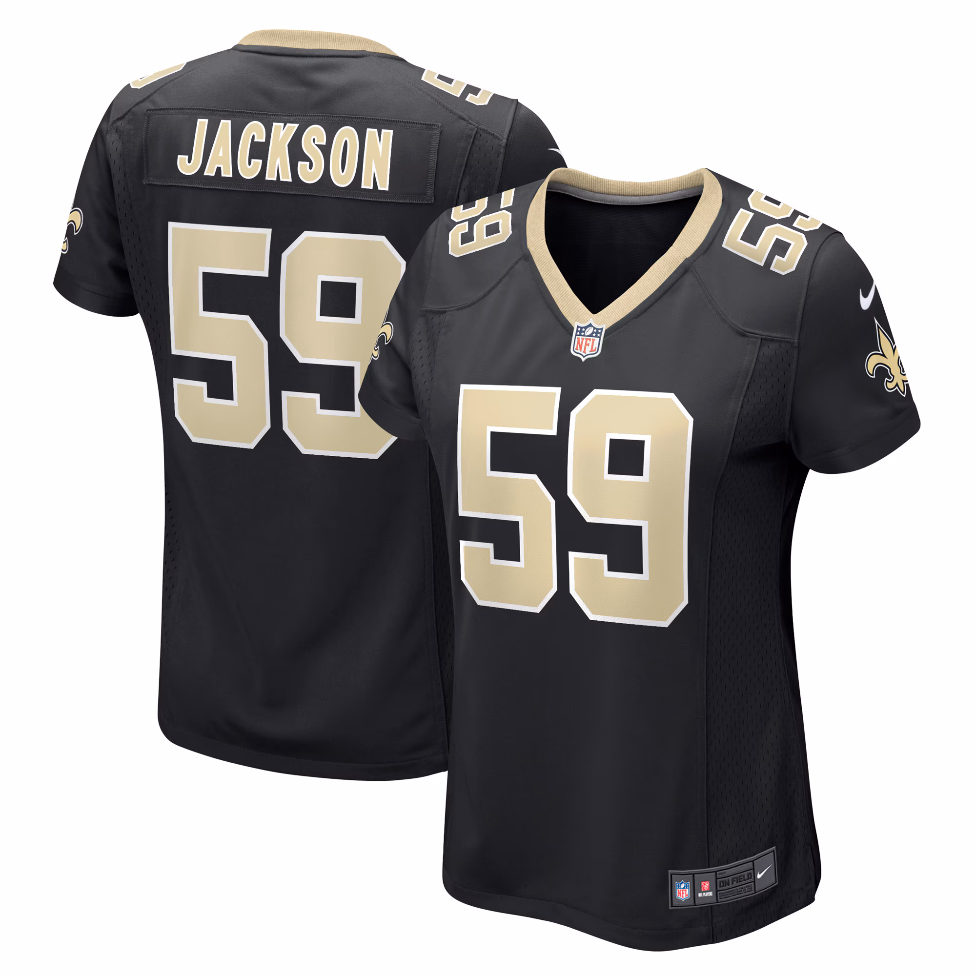 Jackson New Orleans Saints Women's Game Player Jersey - Black