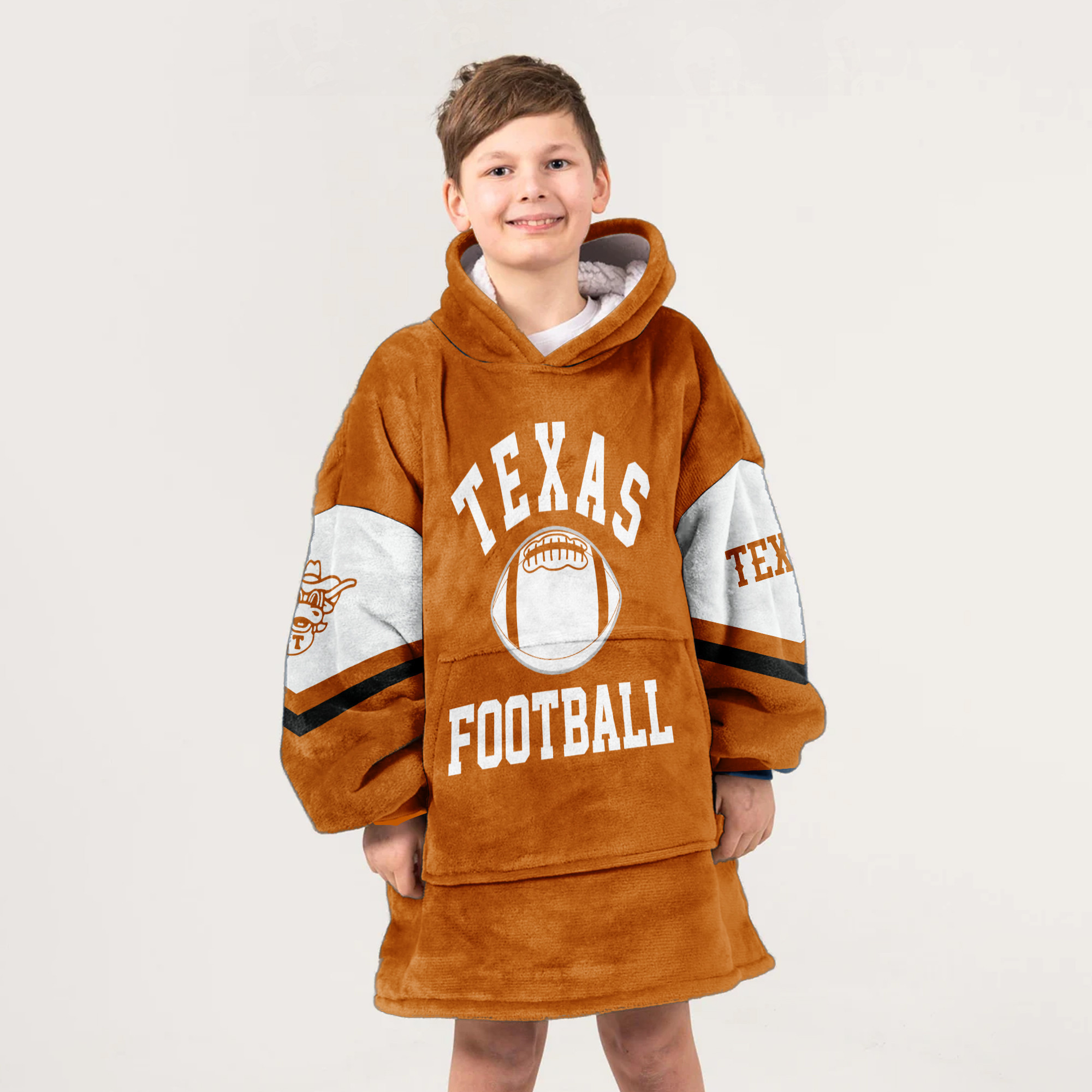 Adult Texas Longhorns Football Unisex Blanket Hoodie