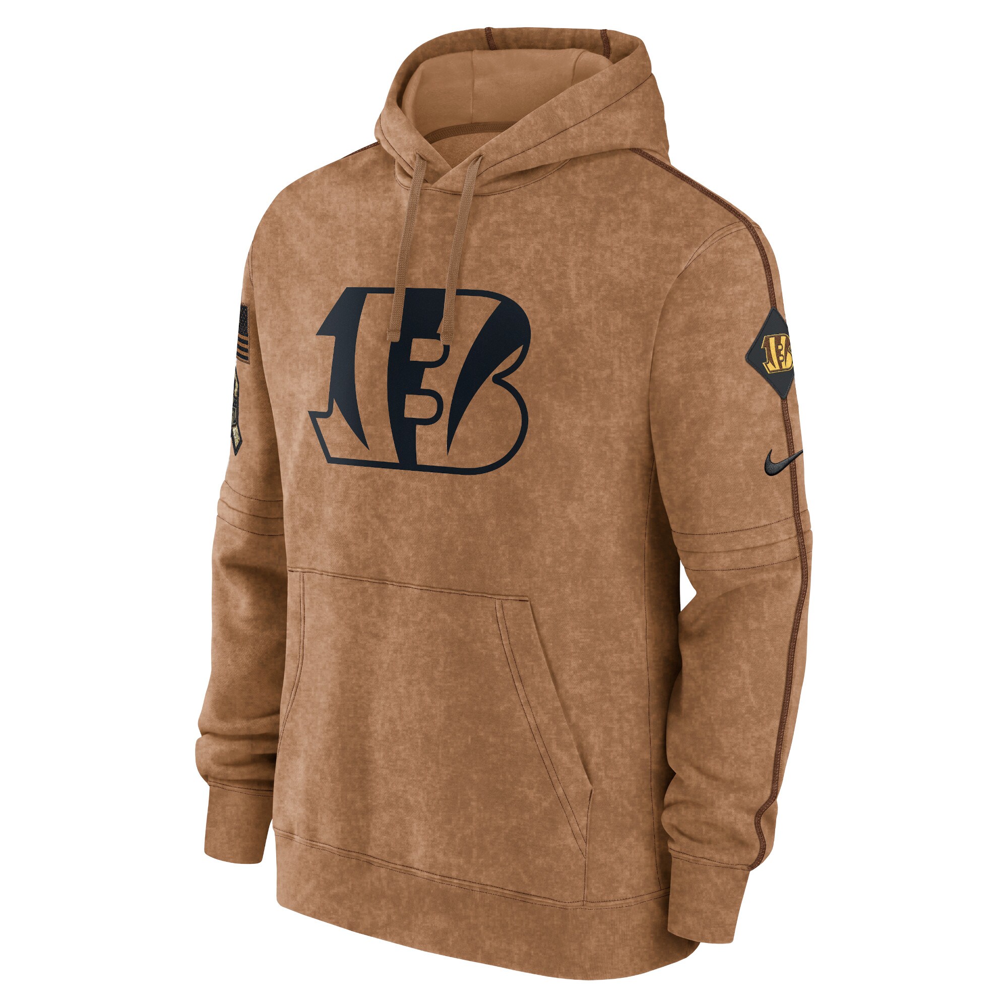 Cincinnati Bengals  2023 Salute To Service Club Pullover Hoodie - Brown