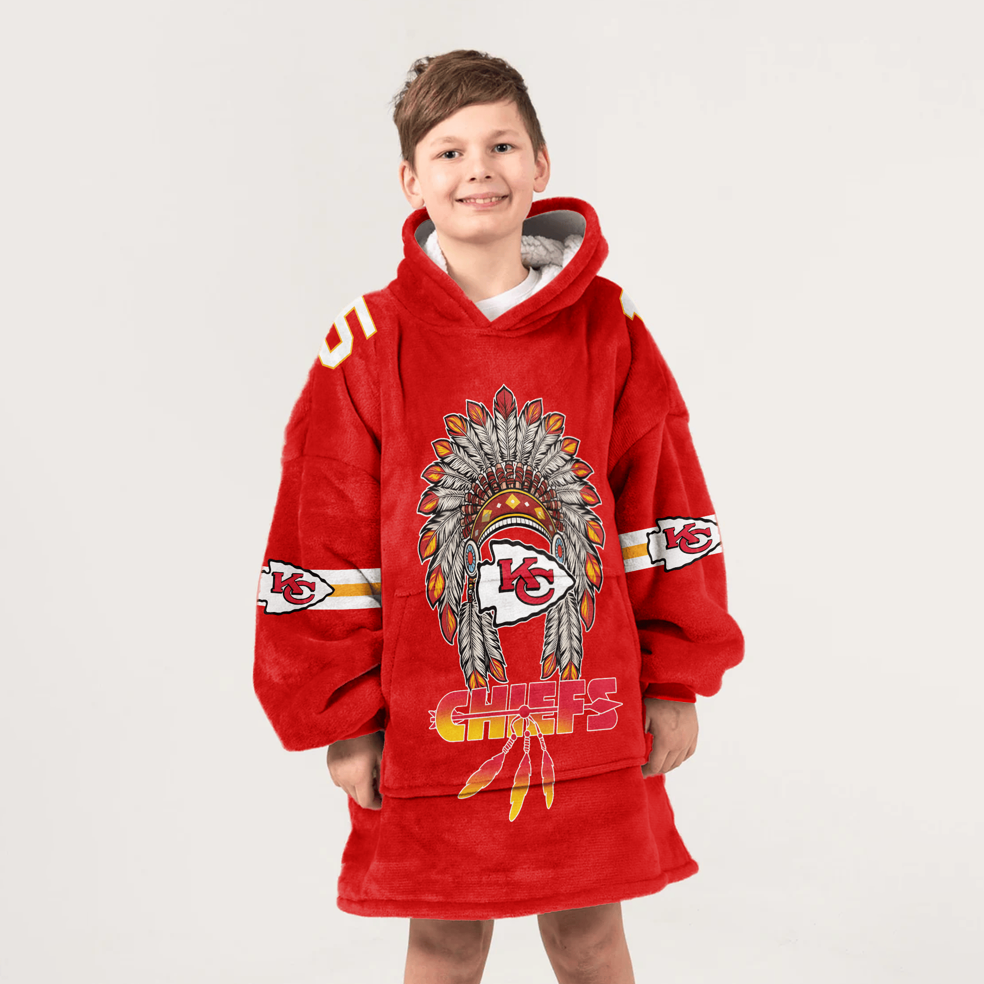 Kansas City Football Unisex Blanket Hoodie