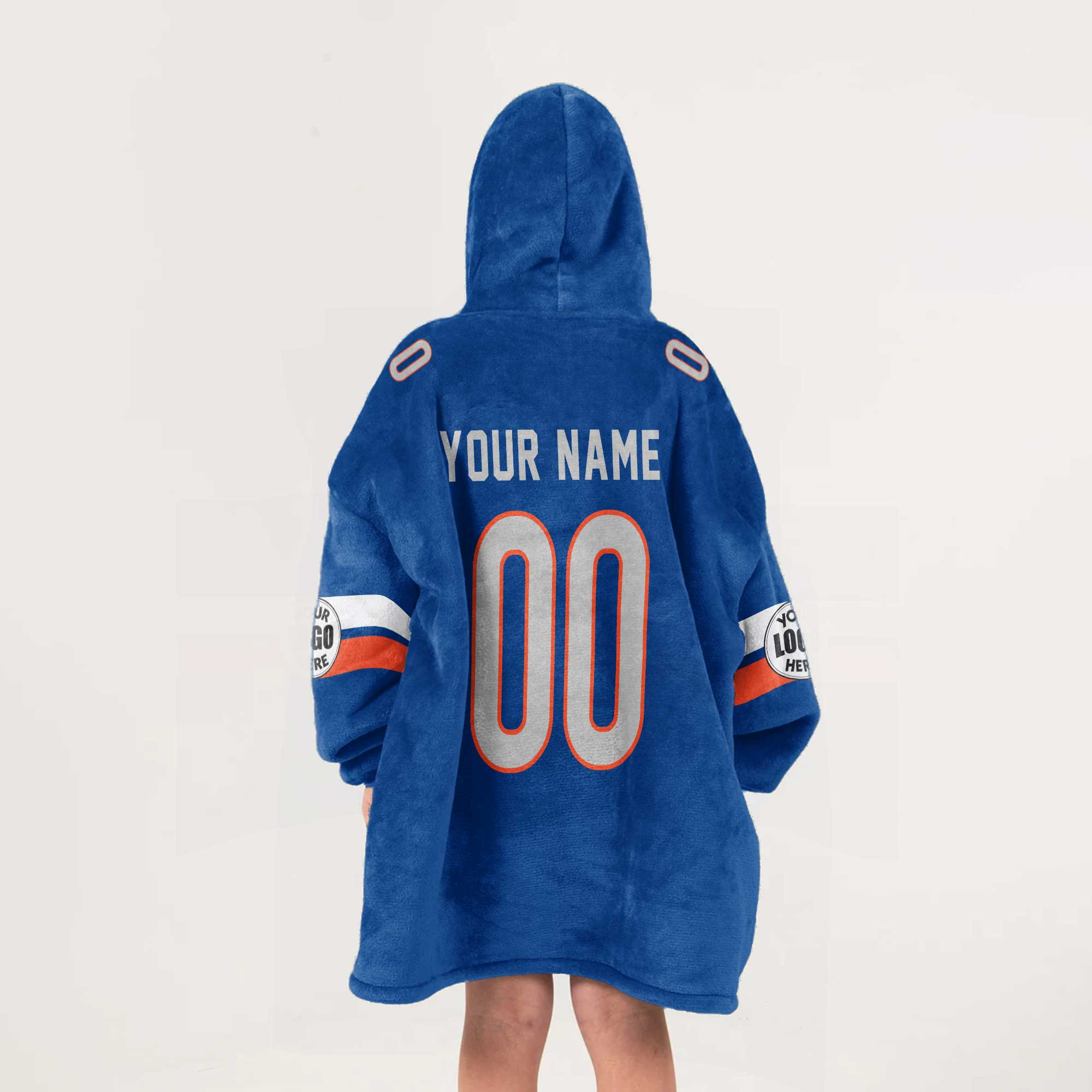 Adult Custom Blanket Hoodie Boise State Inspired Color
