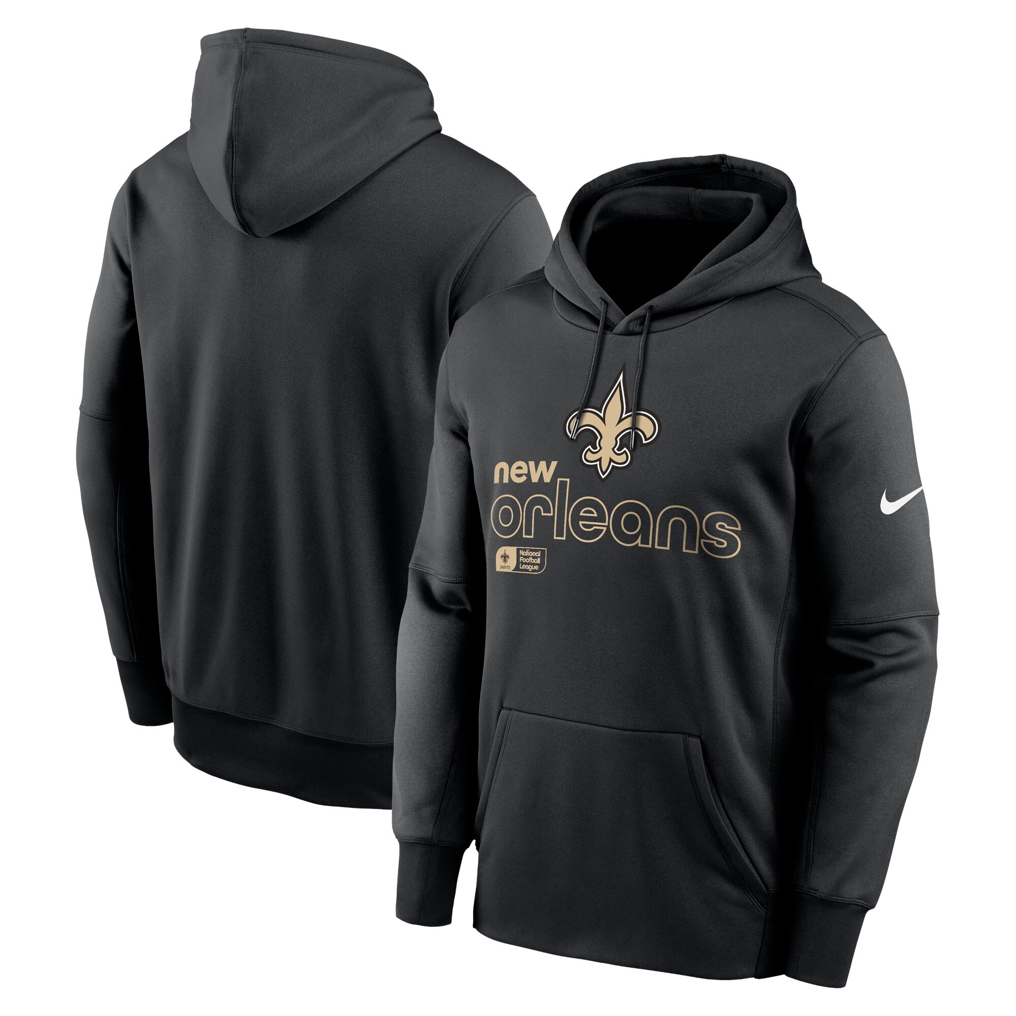 New Orleans Saints Performance Pullover Hoodie - Black