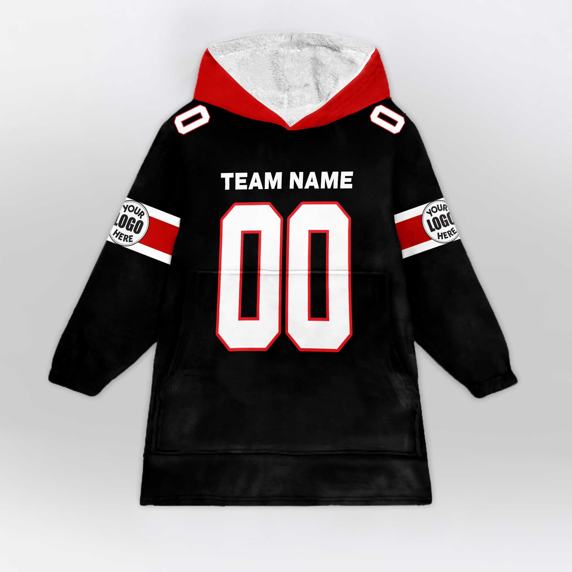 Adult Custom Blanket Hoodie Georgia Inspired Color