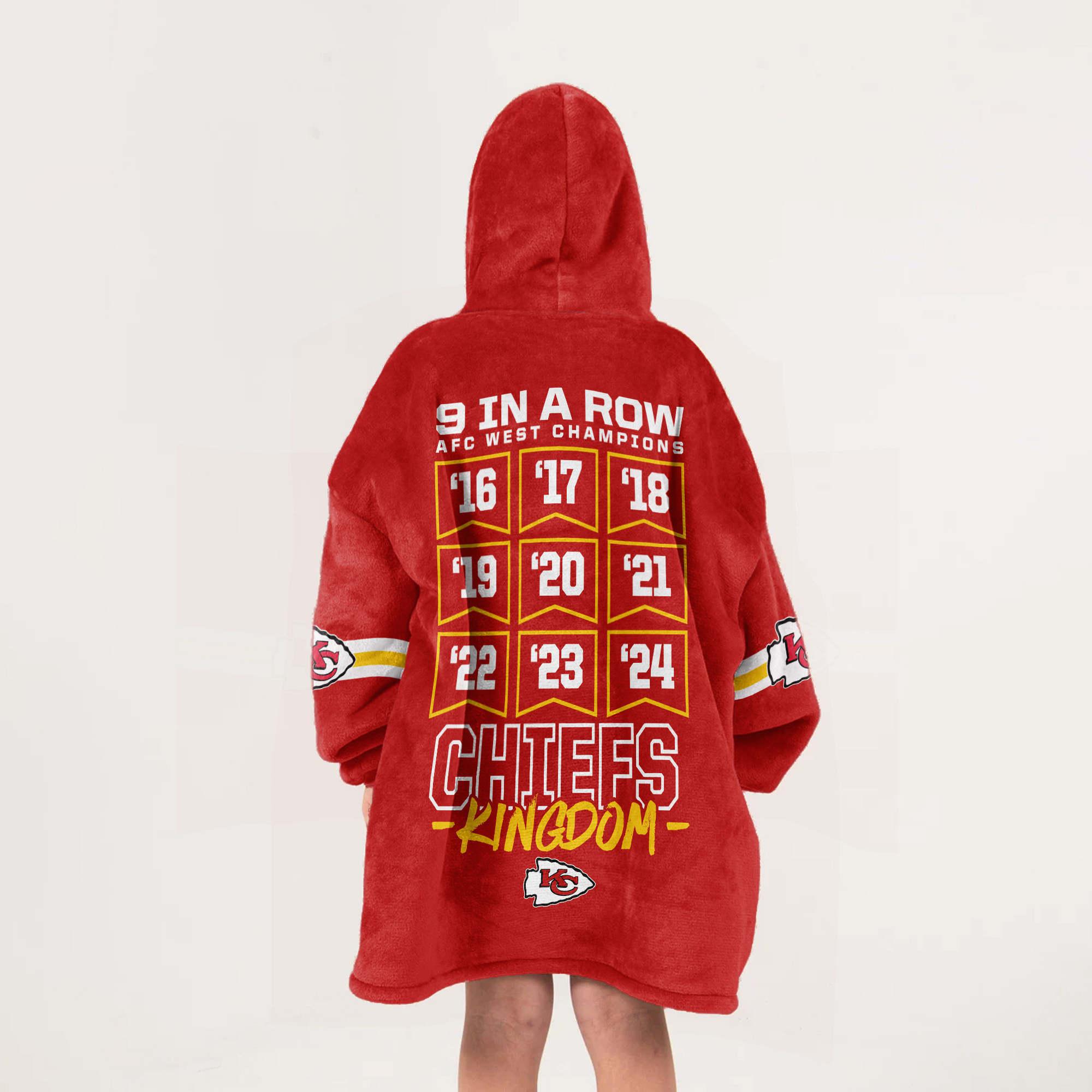 Adult 2024 Kansas City Football Unisex Blanket Hoodie