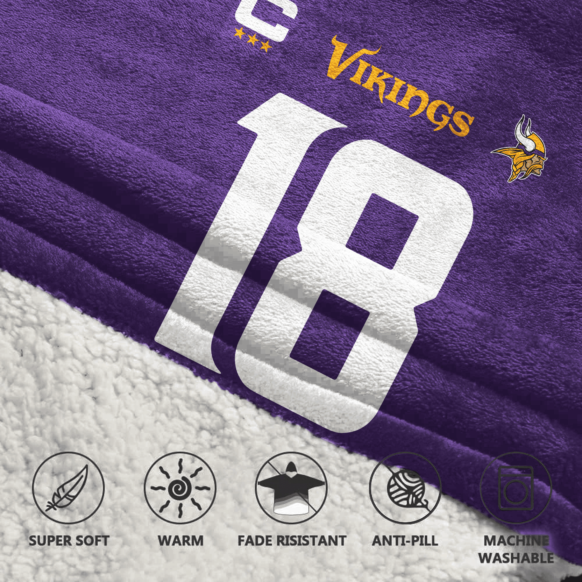 Captain 18 Minnesota Football Unisex Blanket Hoodie