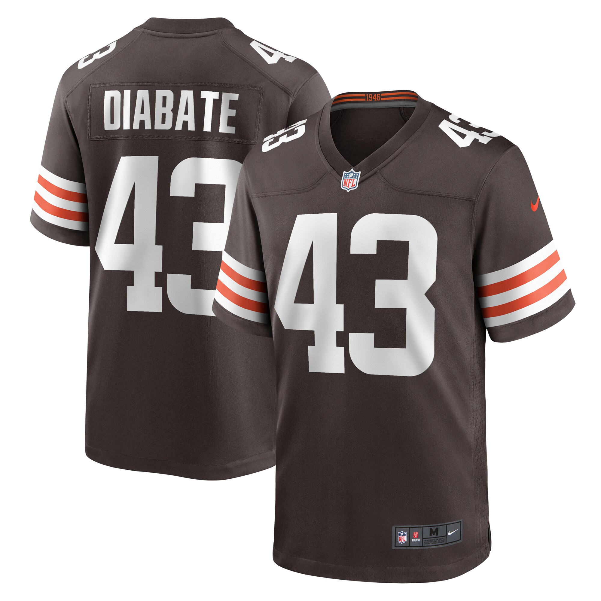 Mohamoud Diabate Cleveland Browns Team Game Jersey -  Brown