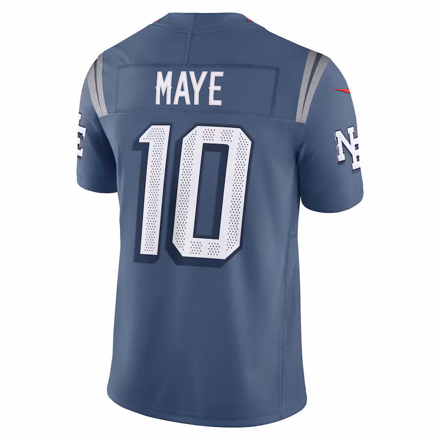 Drake Maye #10 New England Patriots 2025 Rivalries Collection Limited Jersey - Storm Blue