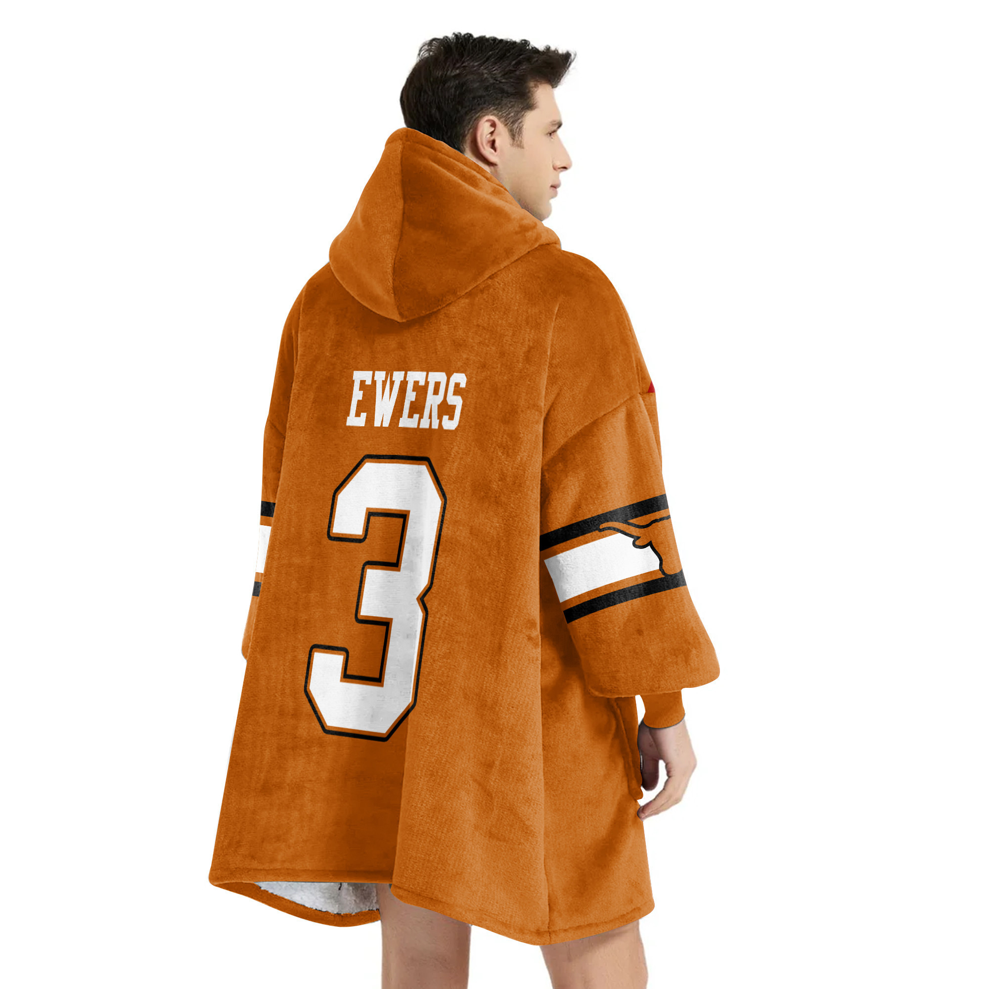 Adult 3 Texas Longhorns Football Unisex Blanket Hoodie
