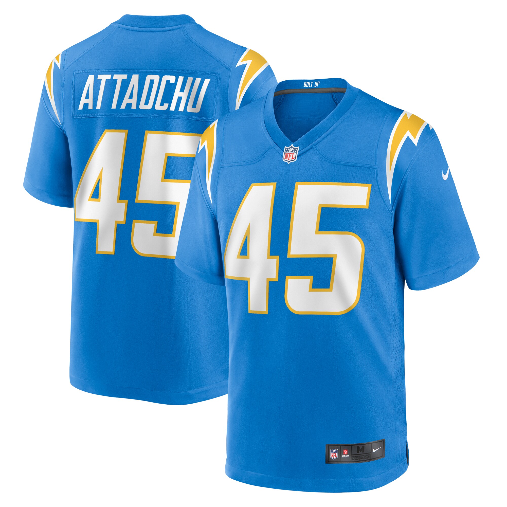 Jeremiah Attaochu Los Angeles Chargers  Home Game Player Jersey - Powder Blue