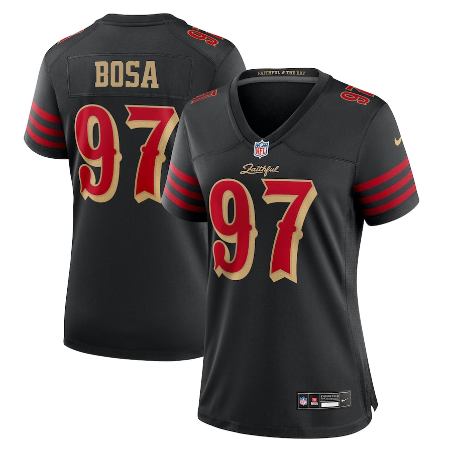 Nick Bosa #97 San Francisco 49ers Women's 2025 Rivalries Collection Game Jersey - Black