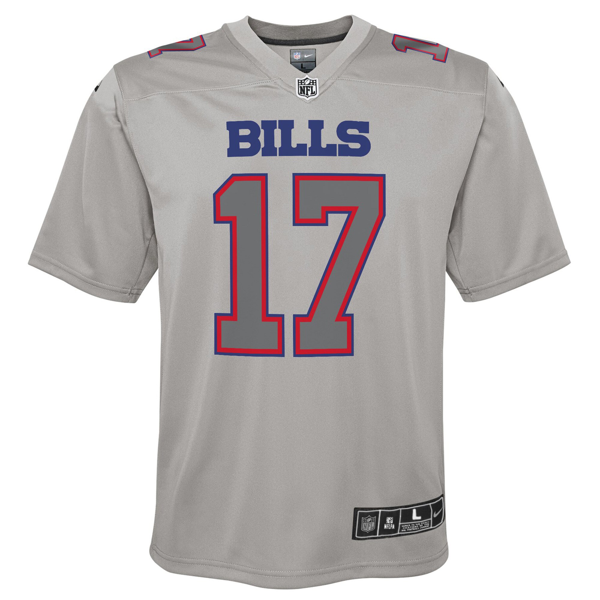 Josh Allen Buffalo Bills Youth Atmosphere Game Jersey - Gray
