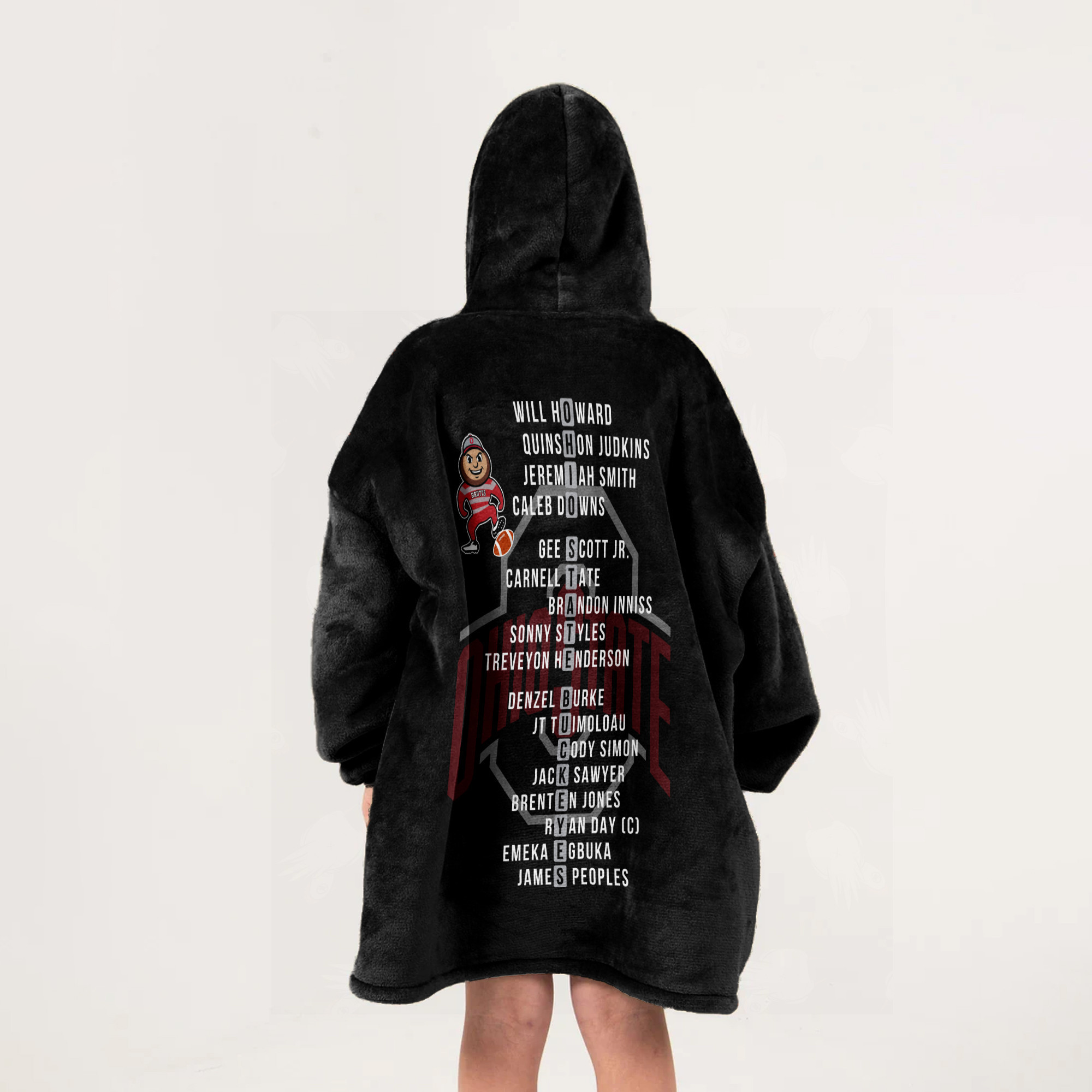 Adult Champions Ohio State Football Unisex Blanket Hoodie