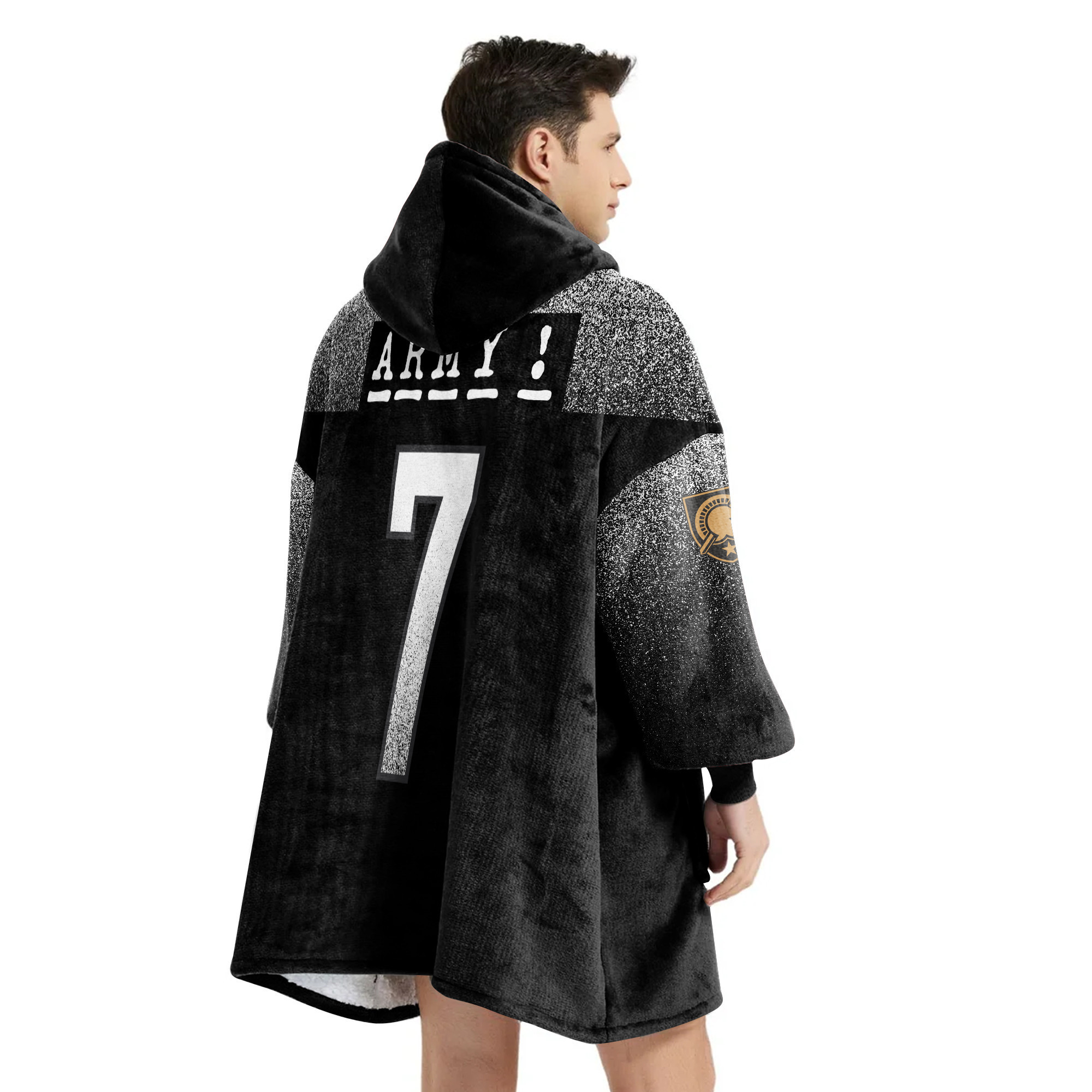 Adult #7 Army Football Unisex Blanket Hoodie