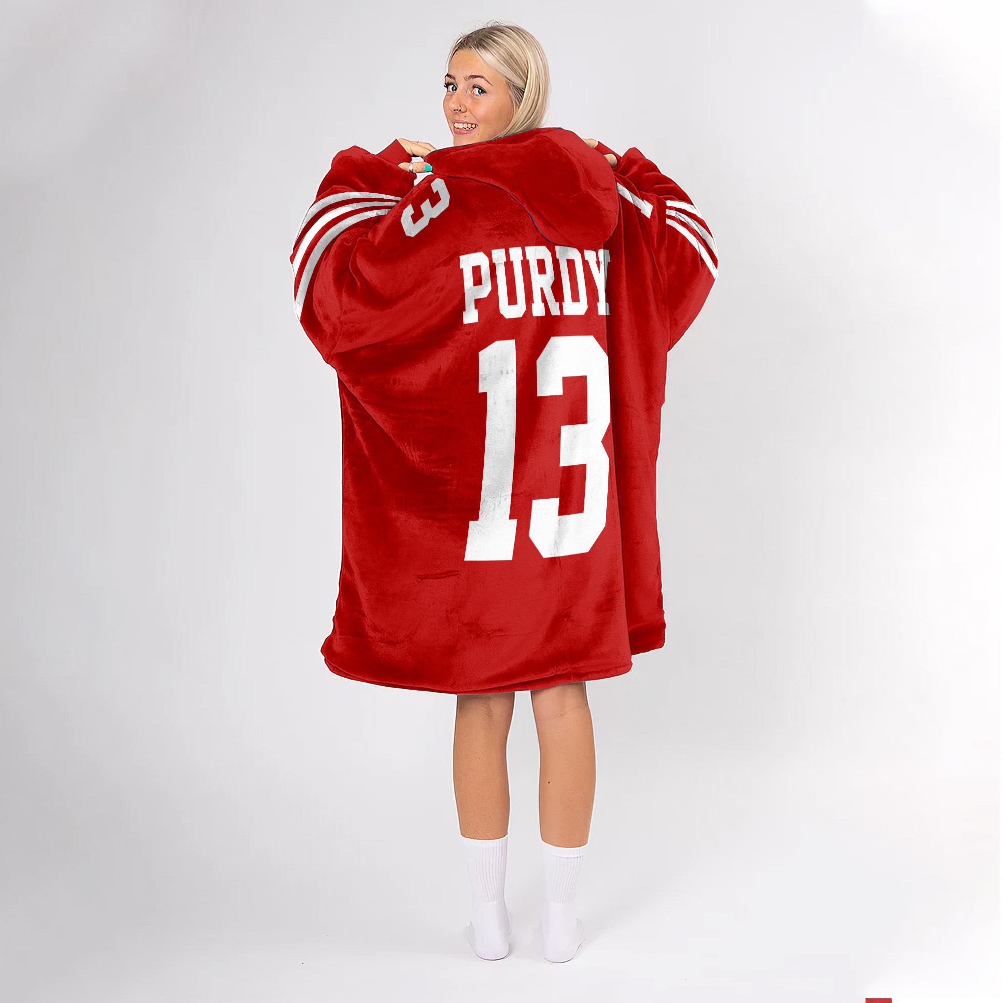 Adult 13 San Francisco 49ers Football Unisex Blanket Hoodie