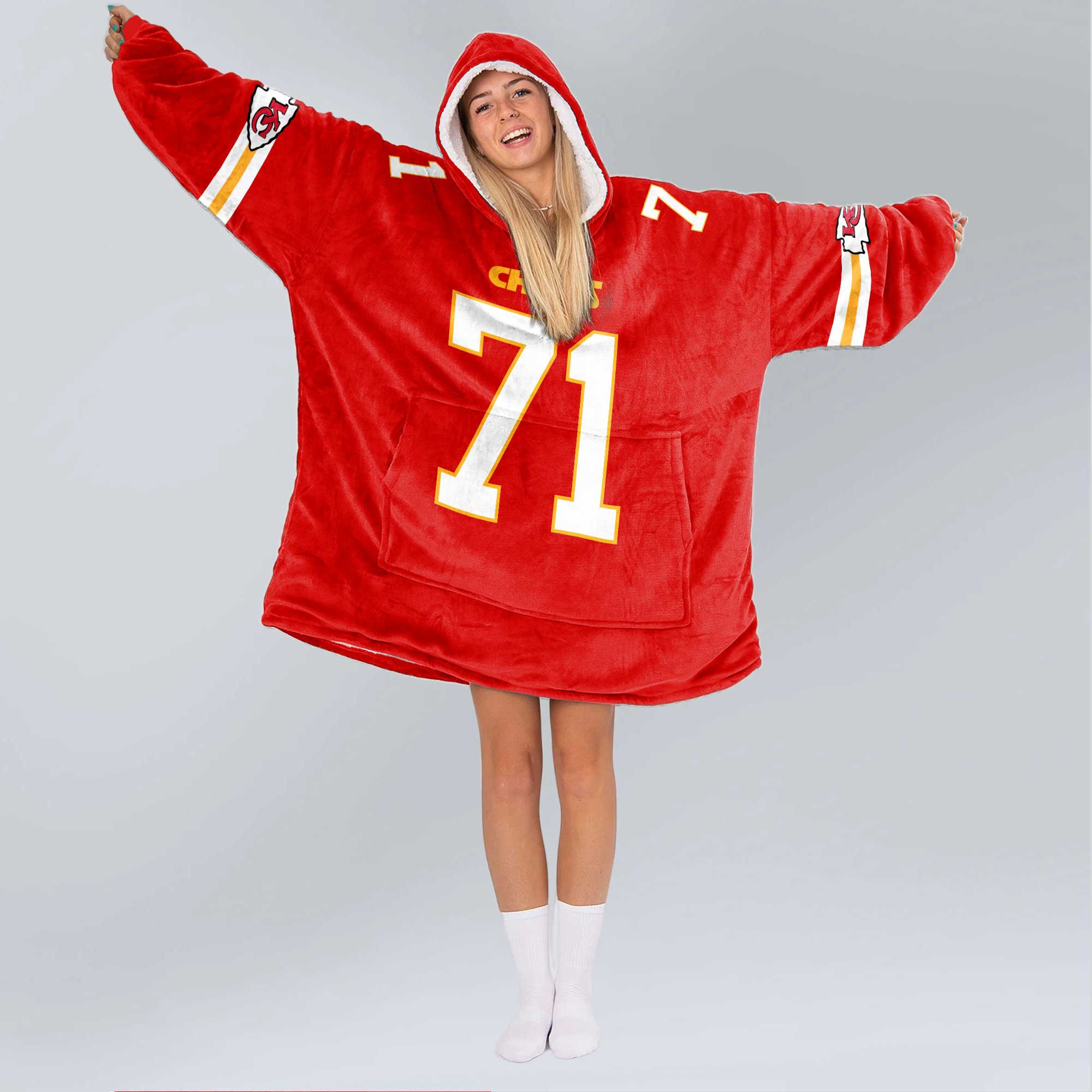 Adult 71 Kansas City Football Unisex Blanket Hoodie