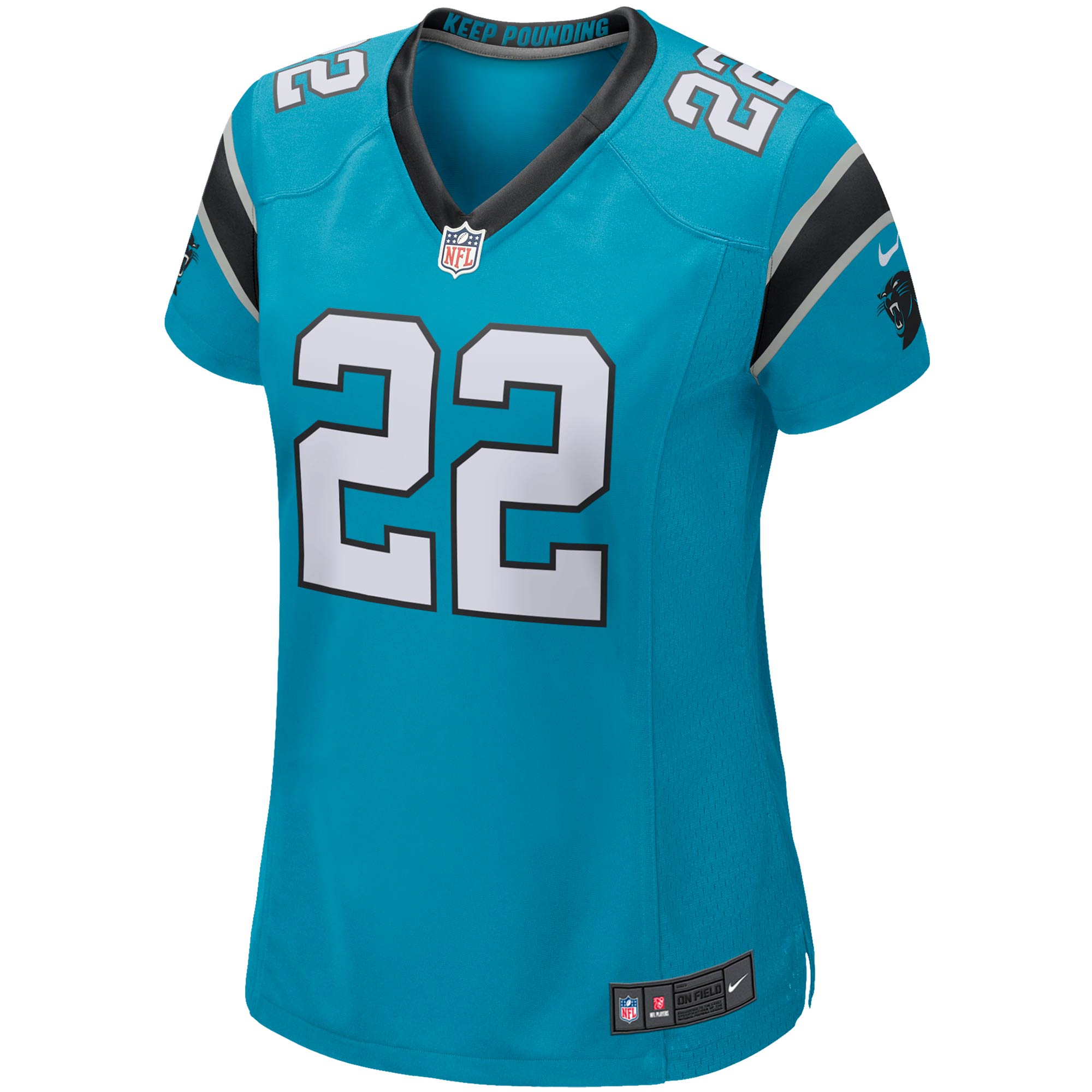 Christian McCaffrey Carolina Panthers  Women's Game Jersey - Blue
