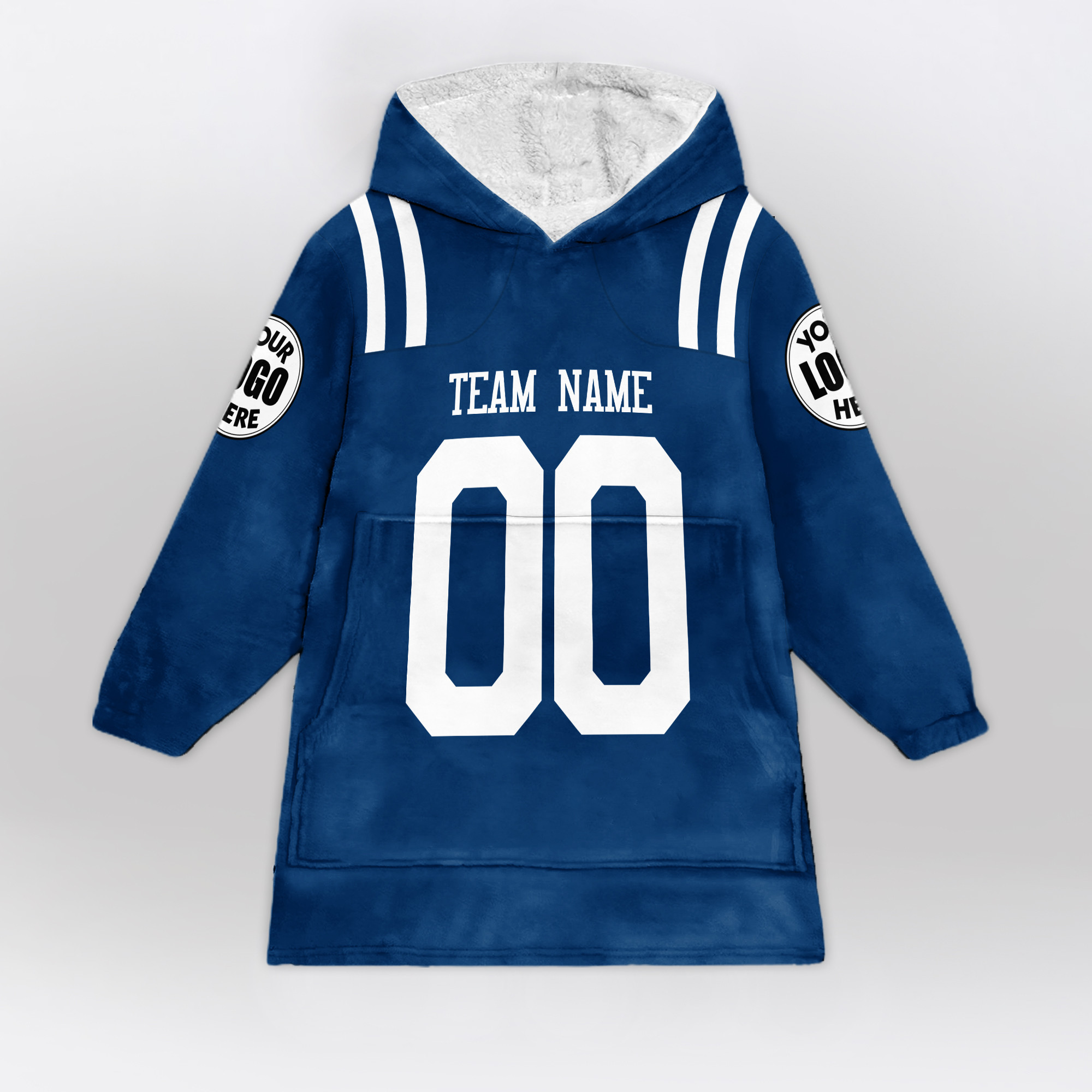 Adult Custom Blanket Hoodie Indianapolis Inspired Color