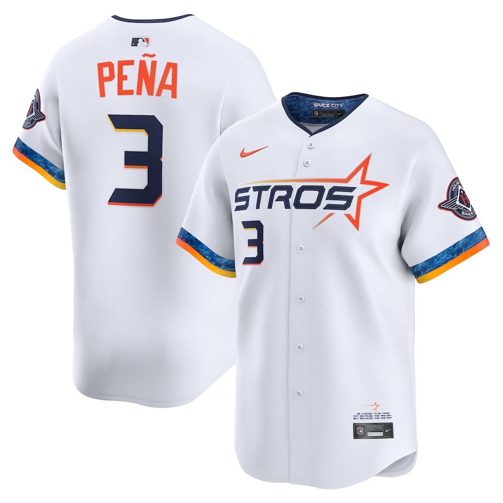 Men's #3 Jeremy Pena Houston Astros  2025 City Connect Limited Player White Jersey