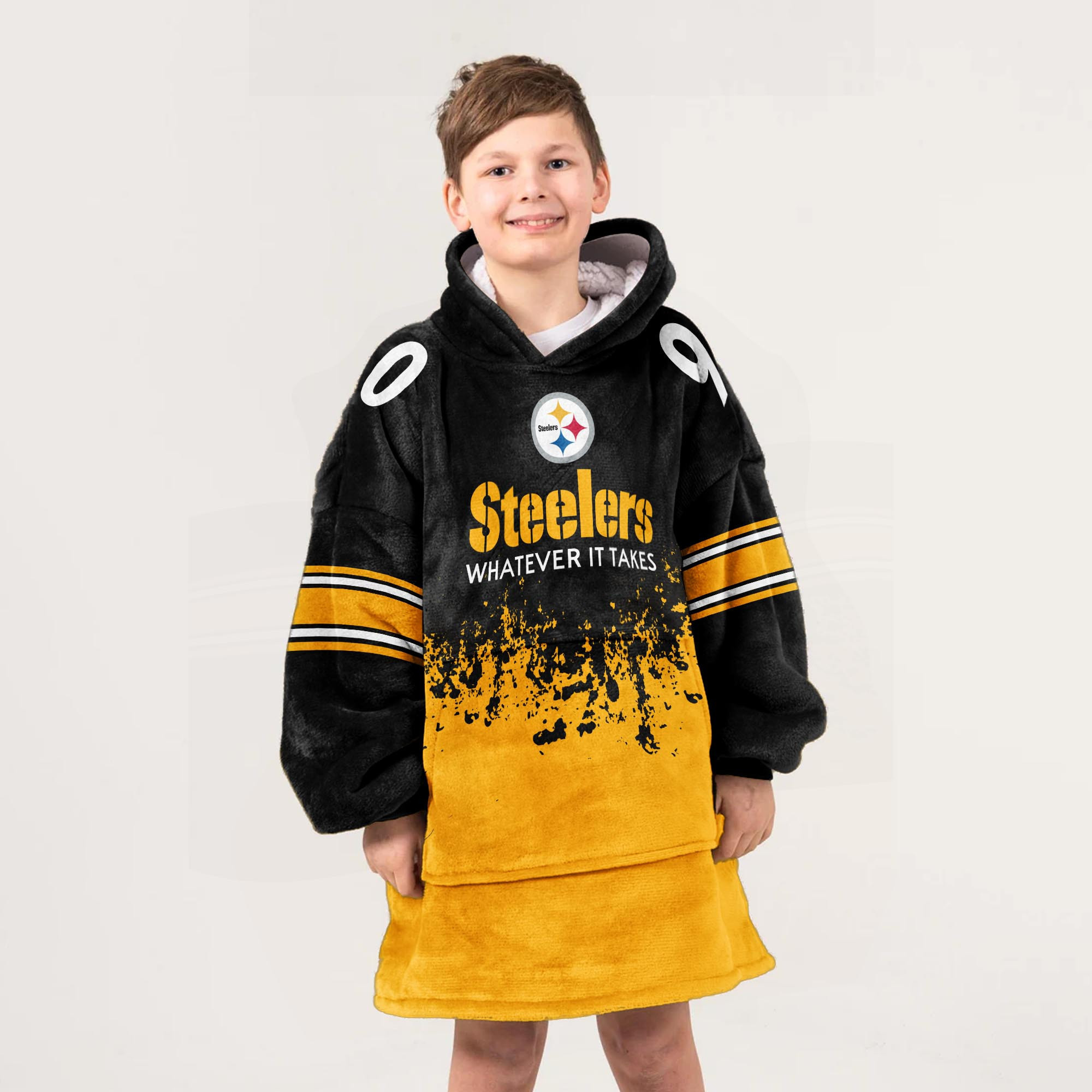 Adult 90 Pittsburgh Football Unisex Blanket Hoodie