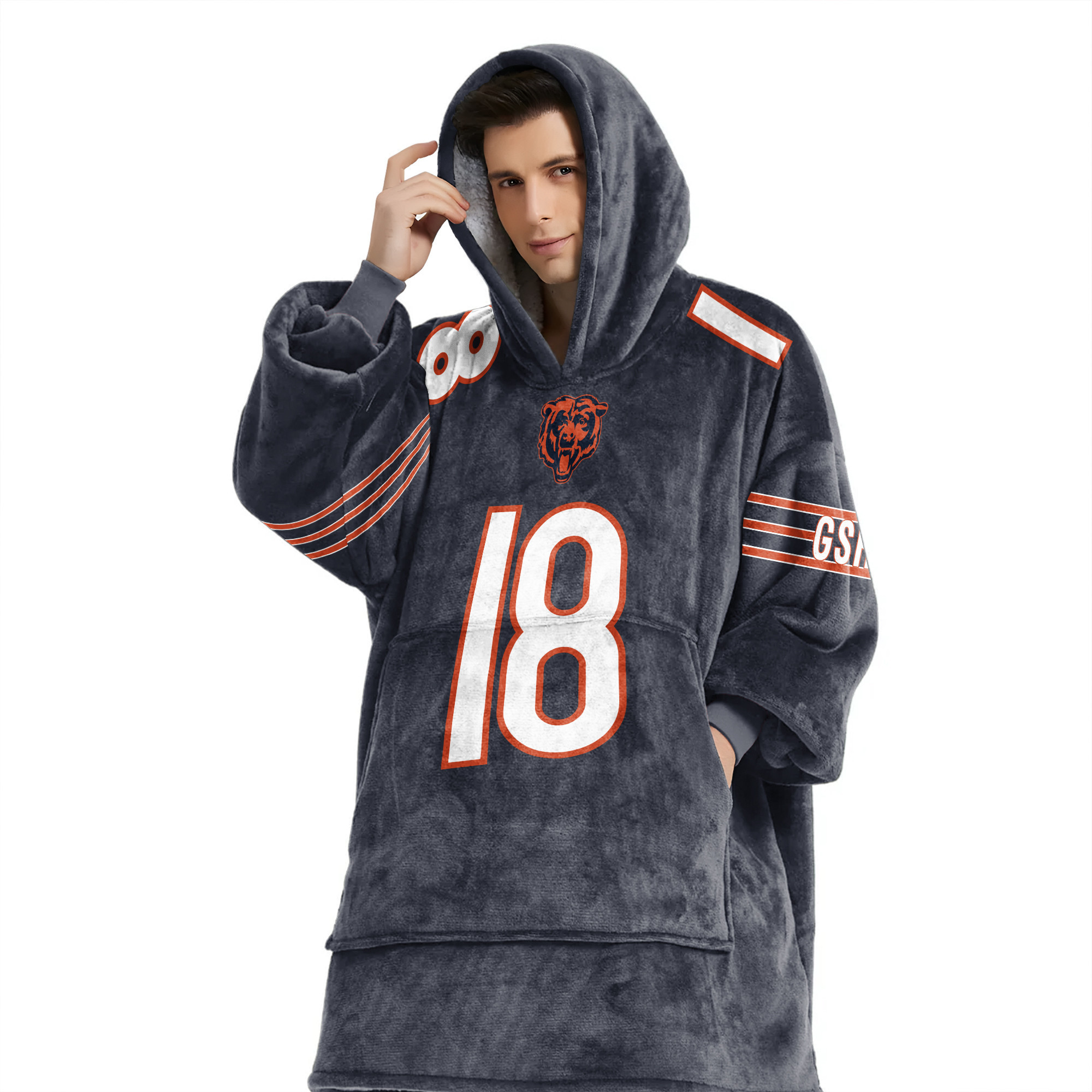 Adult C.W 18 Chicago Football Unisex Blanket Hoodie