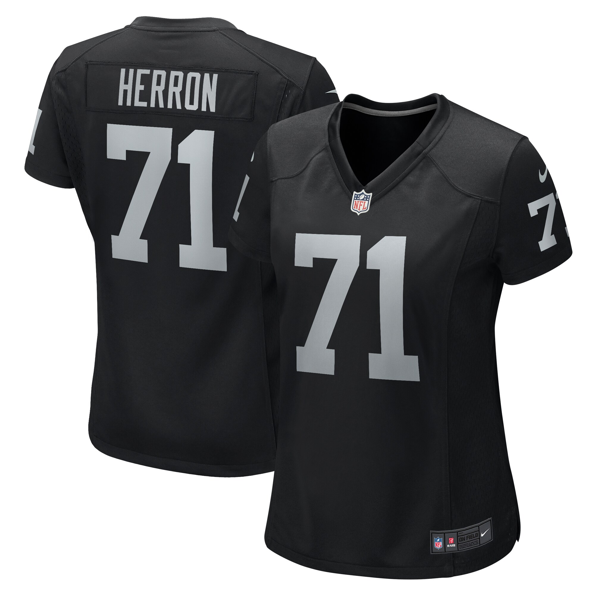 Justin Herron Las Vegas Raiders Women's Team Game Jersey -  Black