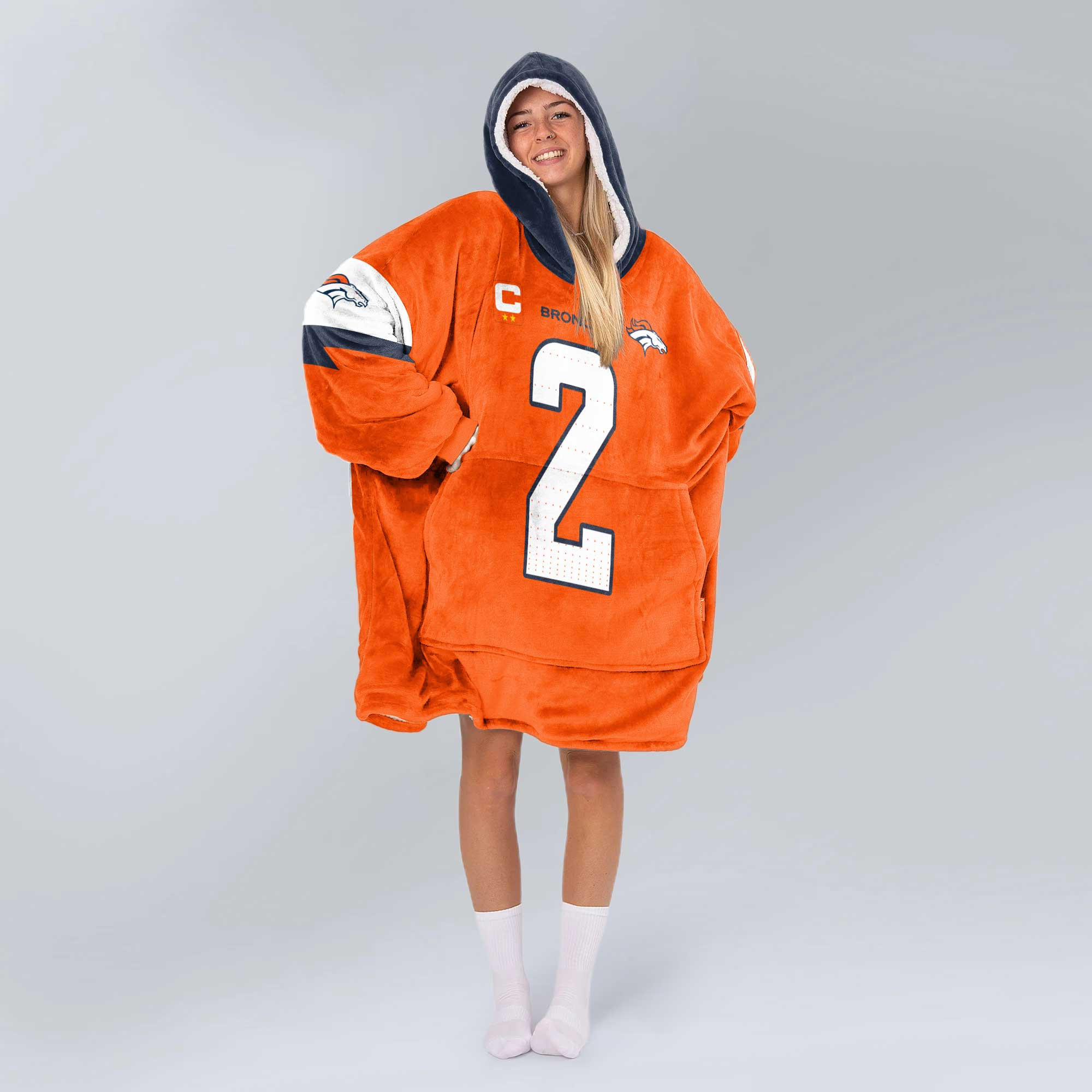 Adult P.S 2 Captain Denver Football Unisex Blanket Hoodie