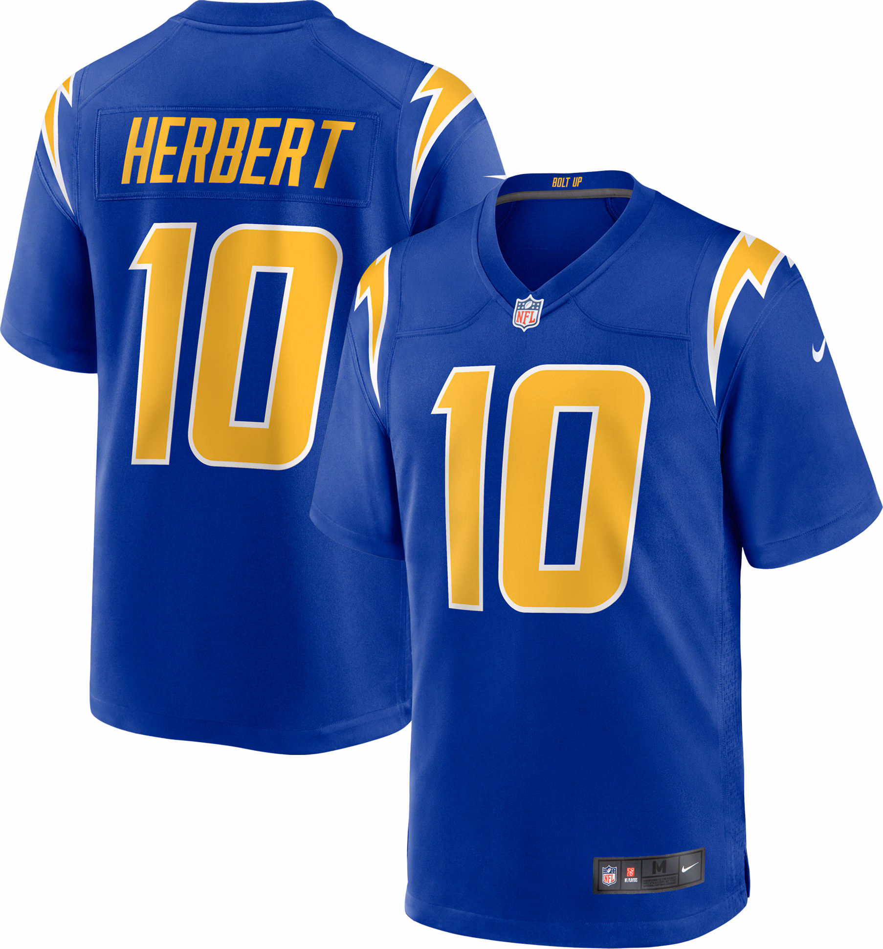 Justin Herbert #10 Los Angeles Chargers Game Jersey - White