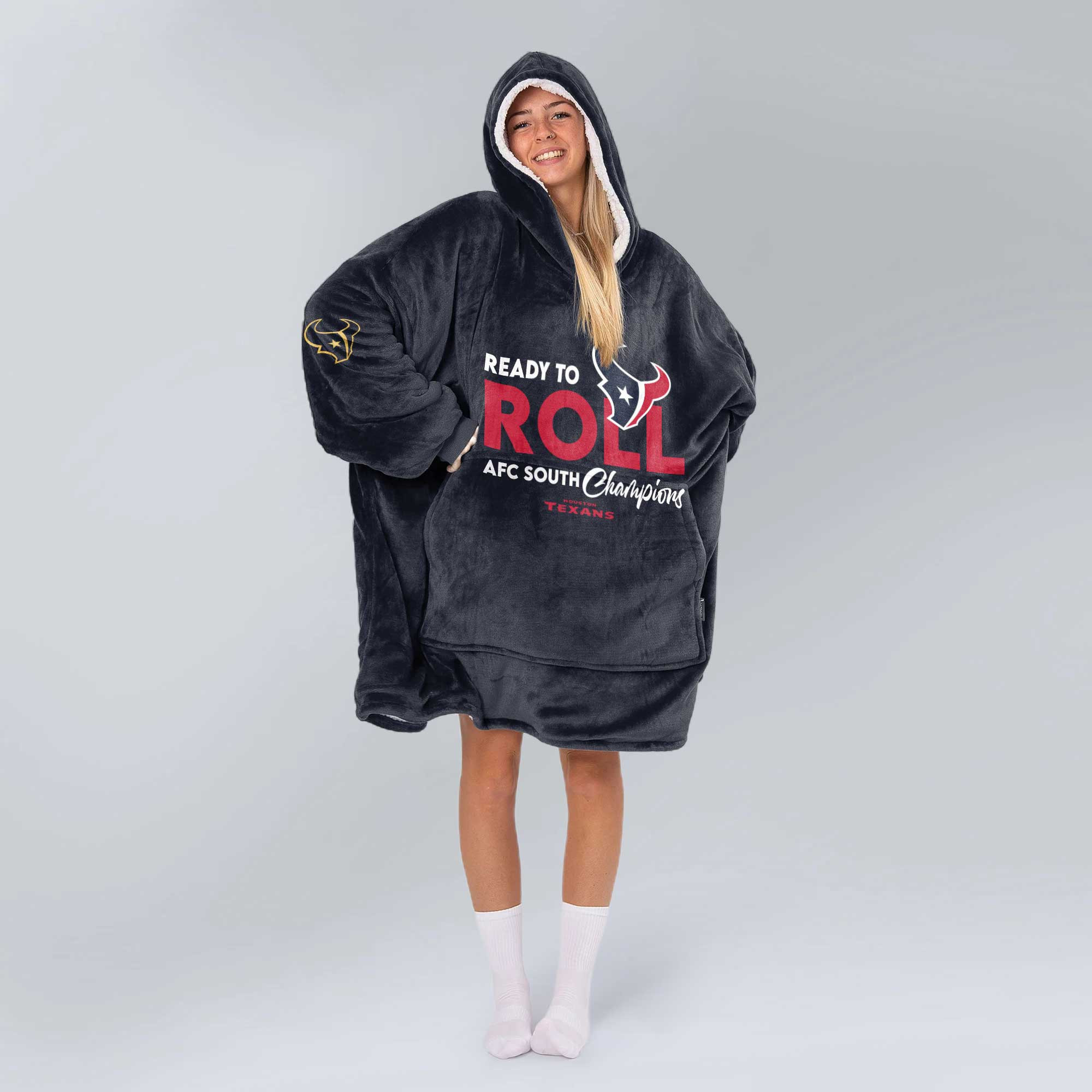 Adult Houston Football Unisex Blanket Hoodie