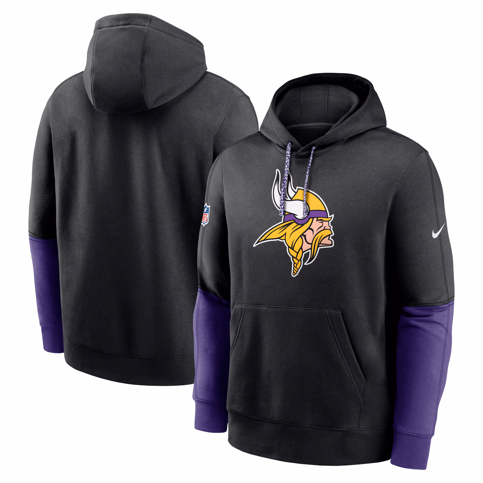 Minnesota Vikings 2024 Sideline Club Pullover Hoodie - Black