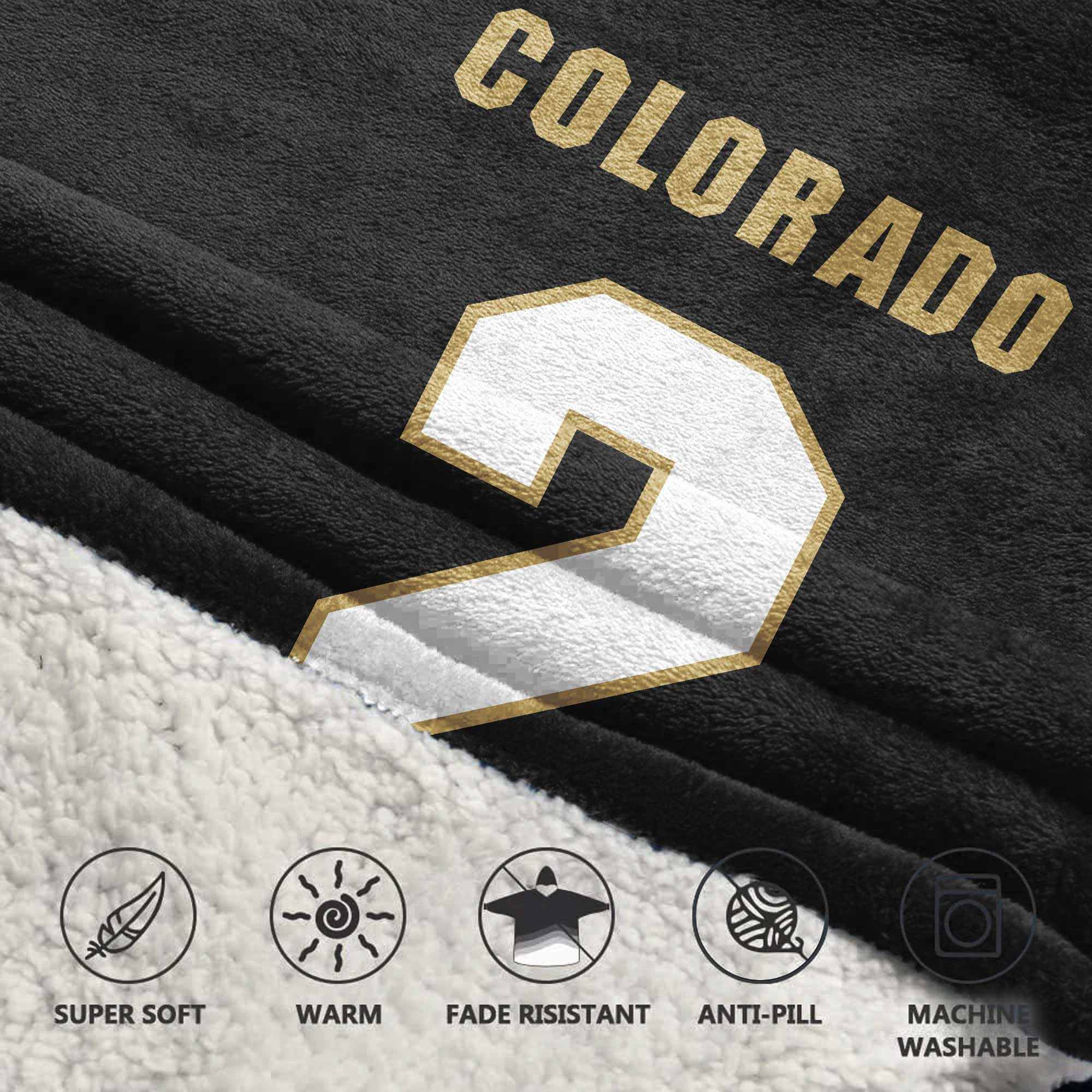 Adult 2 Colorado Football Unisex Blanket Hoodie