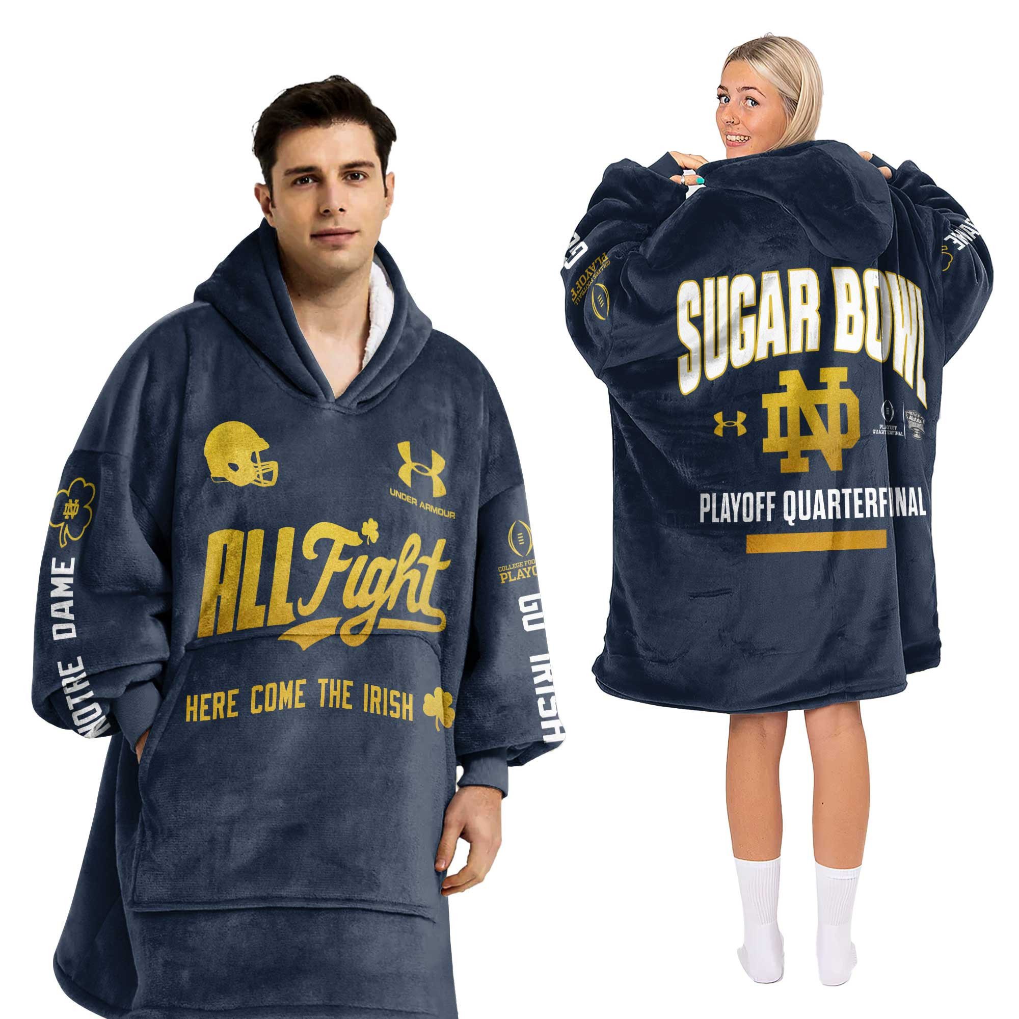 Adult Champions Notre Dame Football Unisex Blanket Hoodie