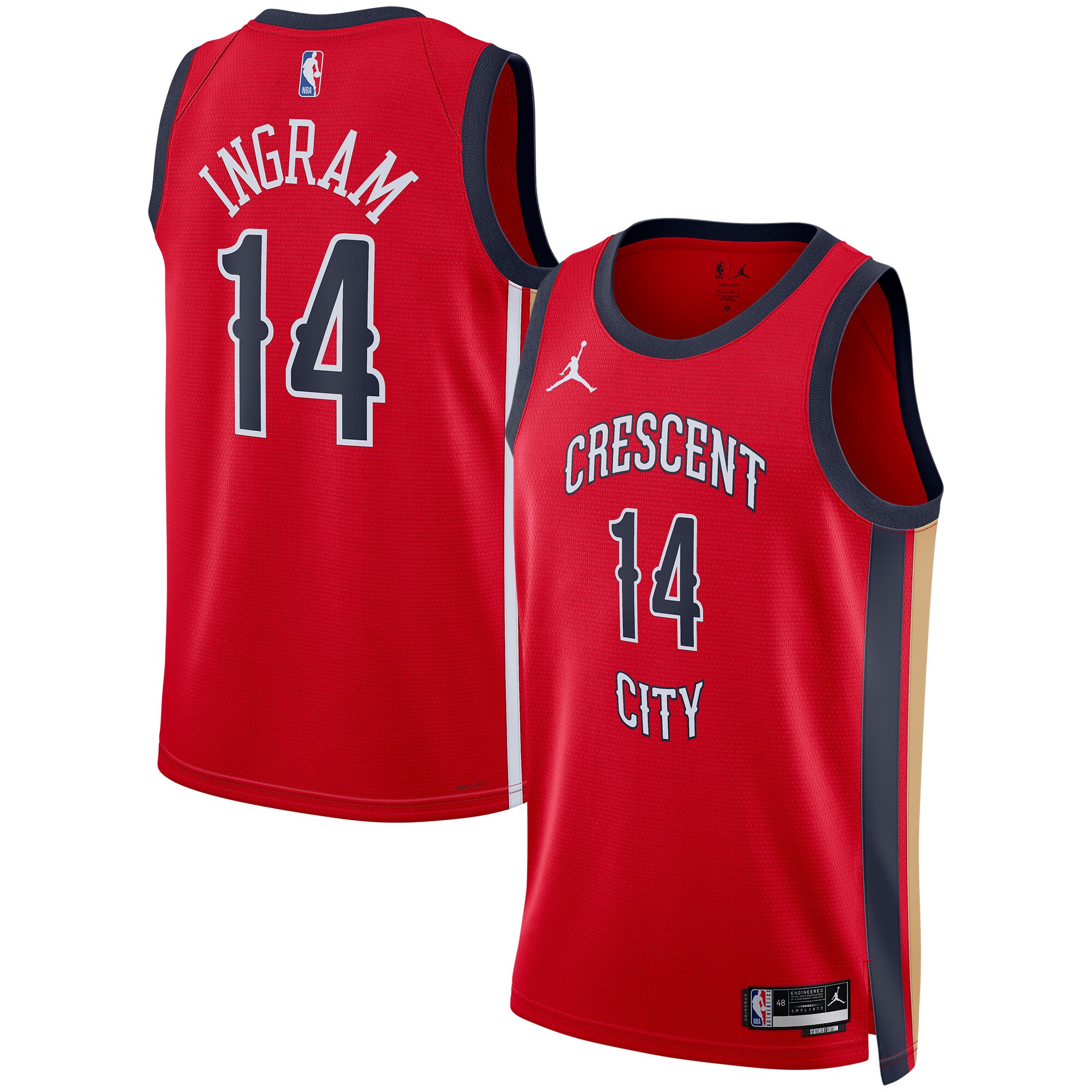 Brandon Ingram New Orleans Pelicans  Unisex Swingman Jersey - Red - Statement Edition