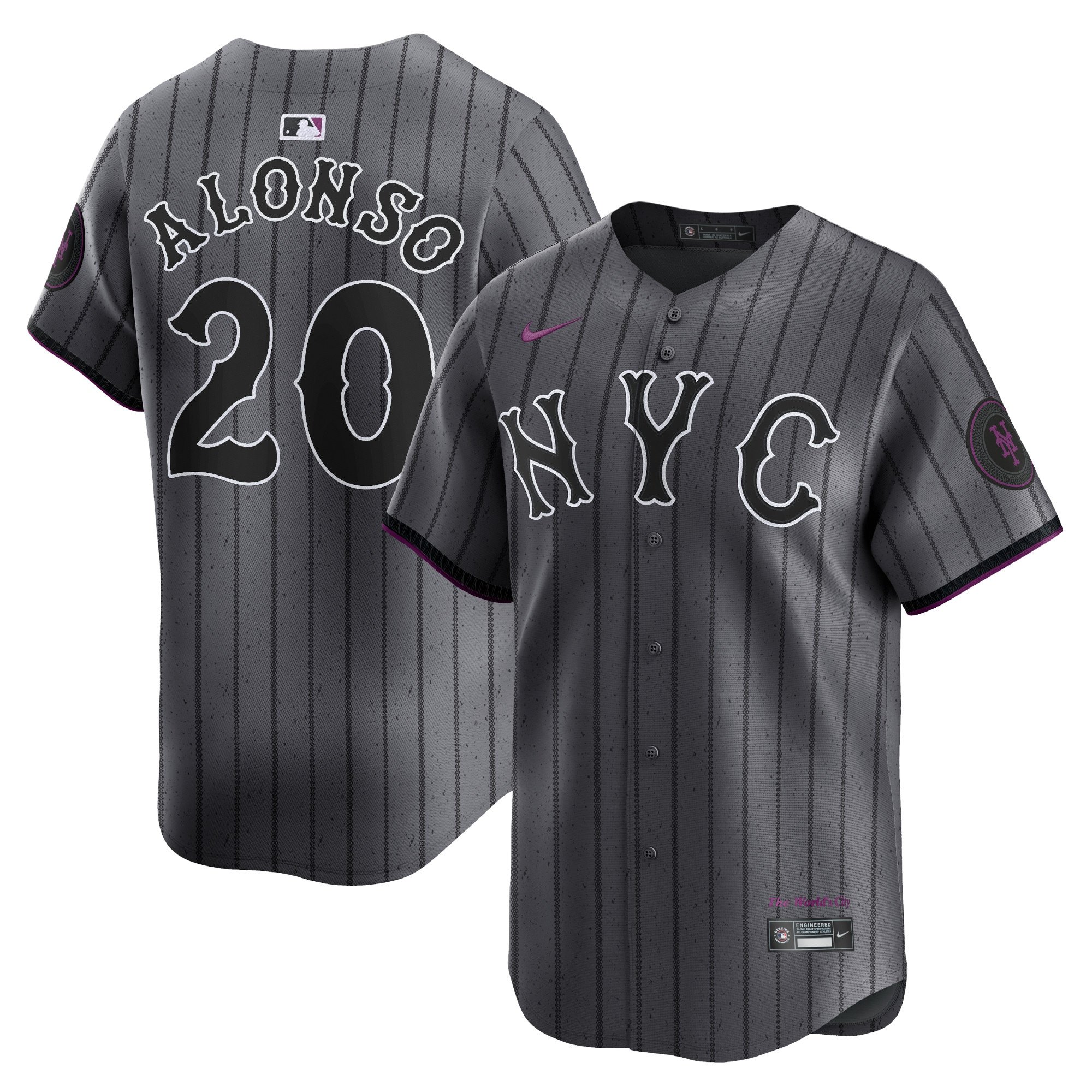 Men's New York Mets Pete Alonso  Graphite 2024 City Connect Limited Player Jersey