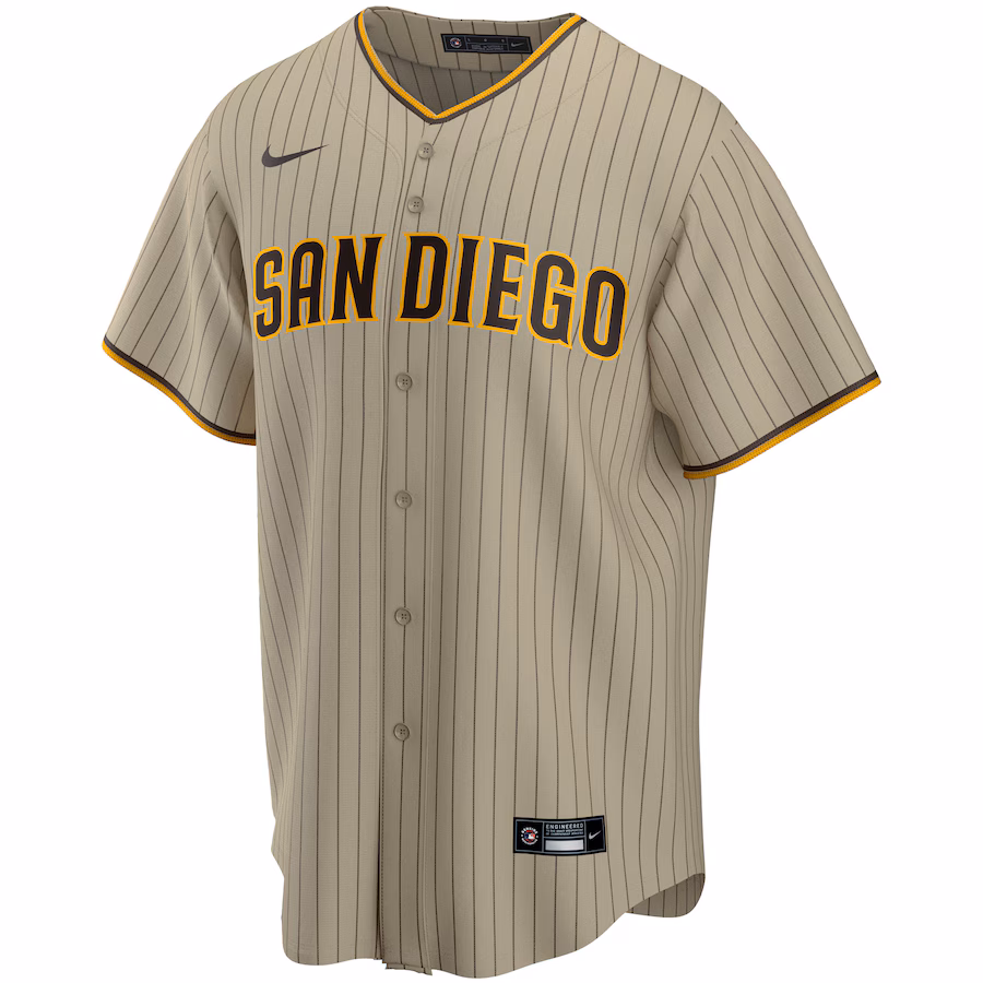 Men's San Diego Padres #13 Manny Machado Tan Alternate Replica Player Jersey