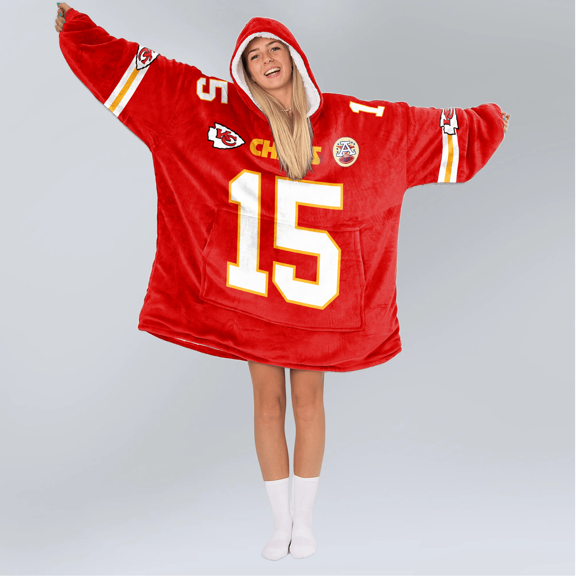 Adult P.M 15 Kansas City Football Unisex Blanket Hoodie