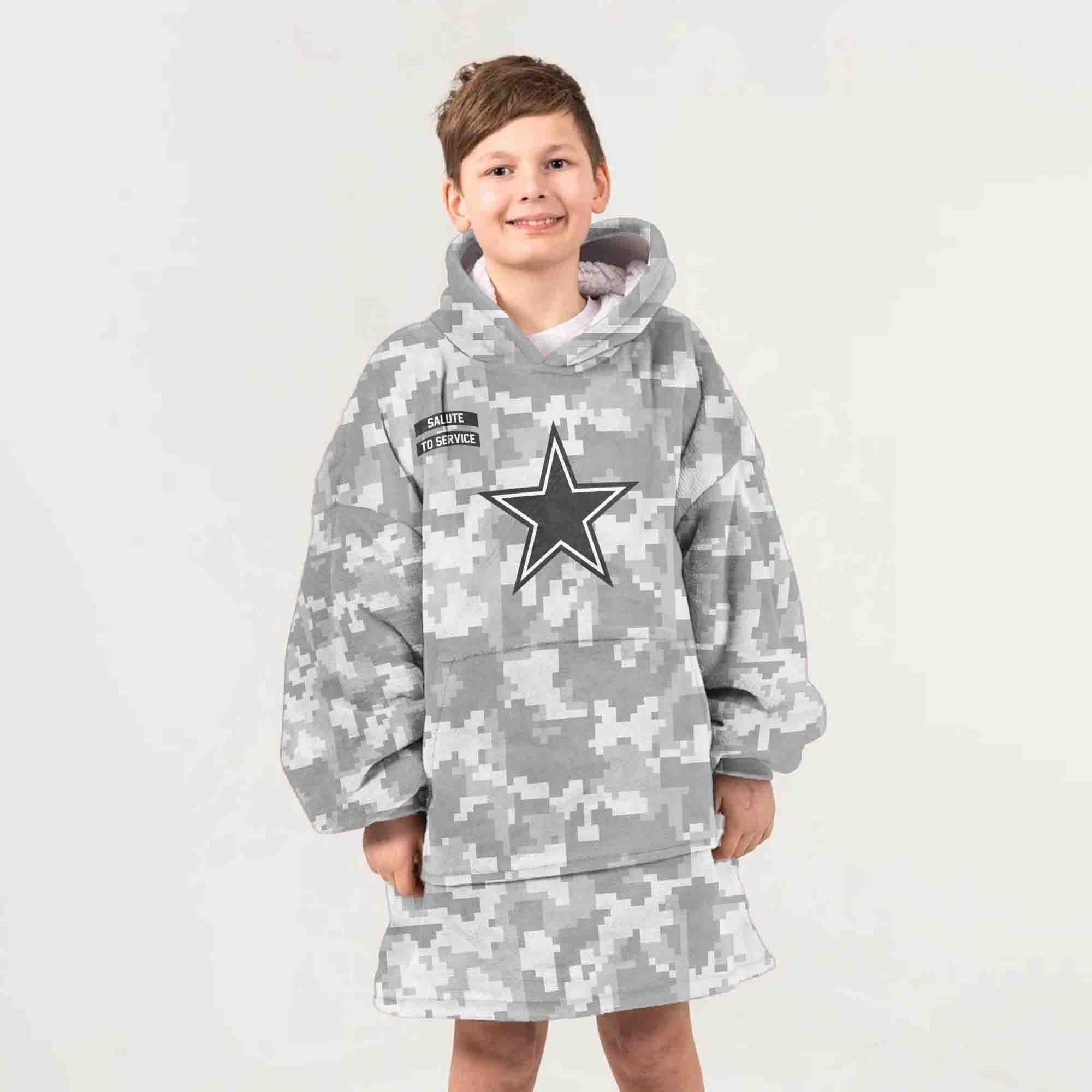 Adult Dallas Cowboys Unisex Camo Blanket Hoodie