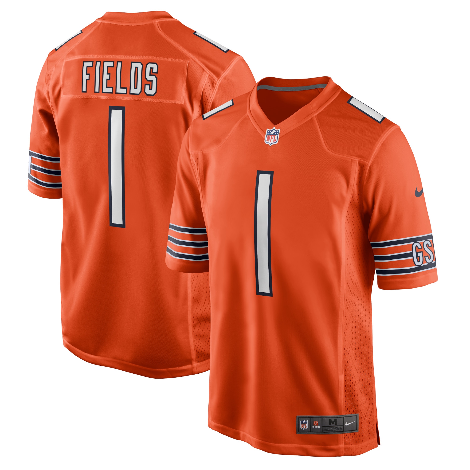 Justin Fields Chicago Bears  Player Game Jersey - Orange