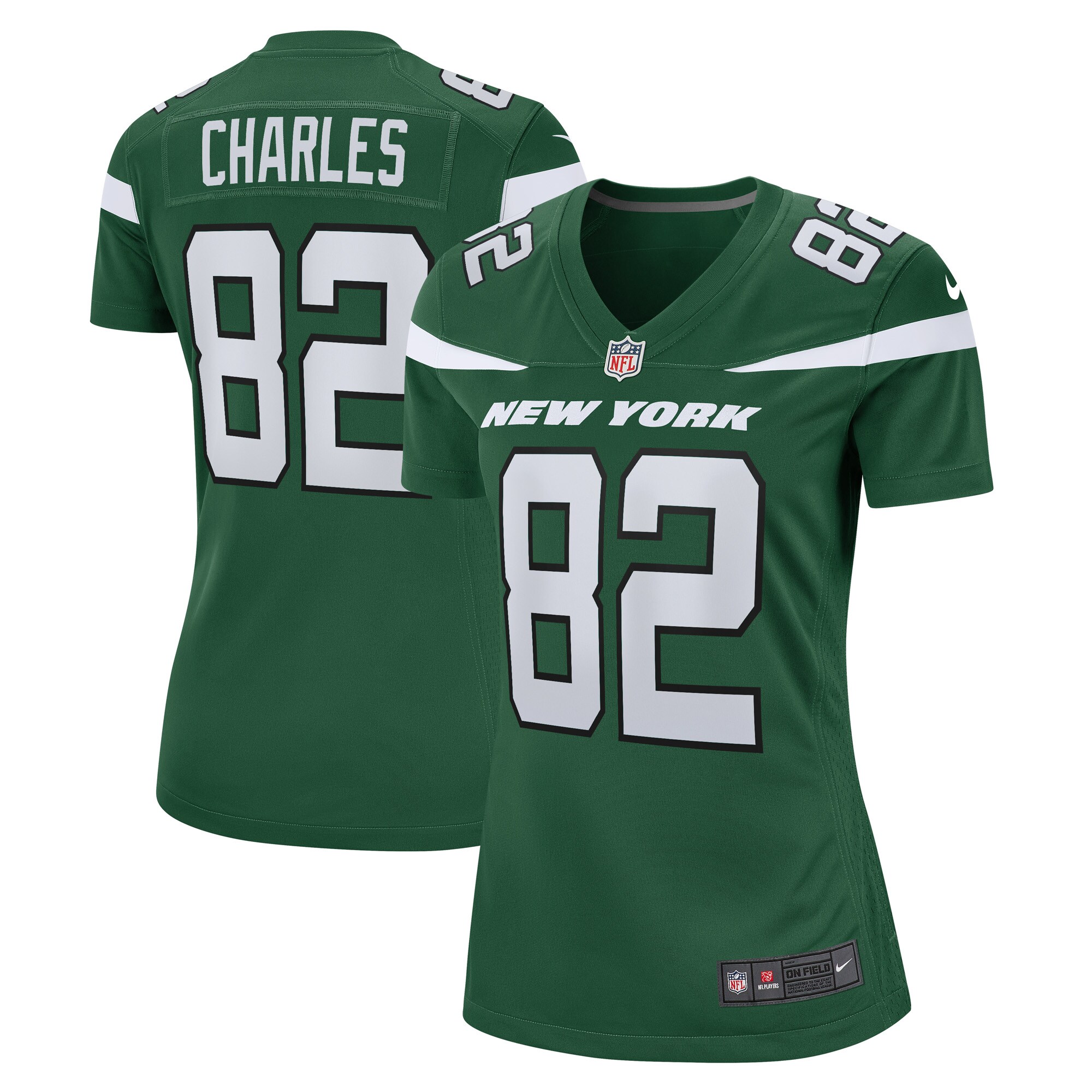 Irvin Charles New York Jets  Women's Game Player Jersey - Gotham Green
