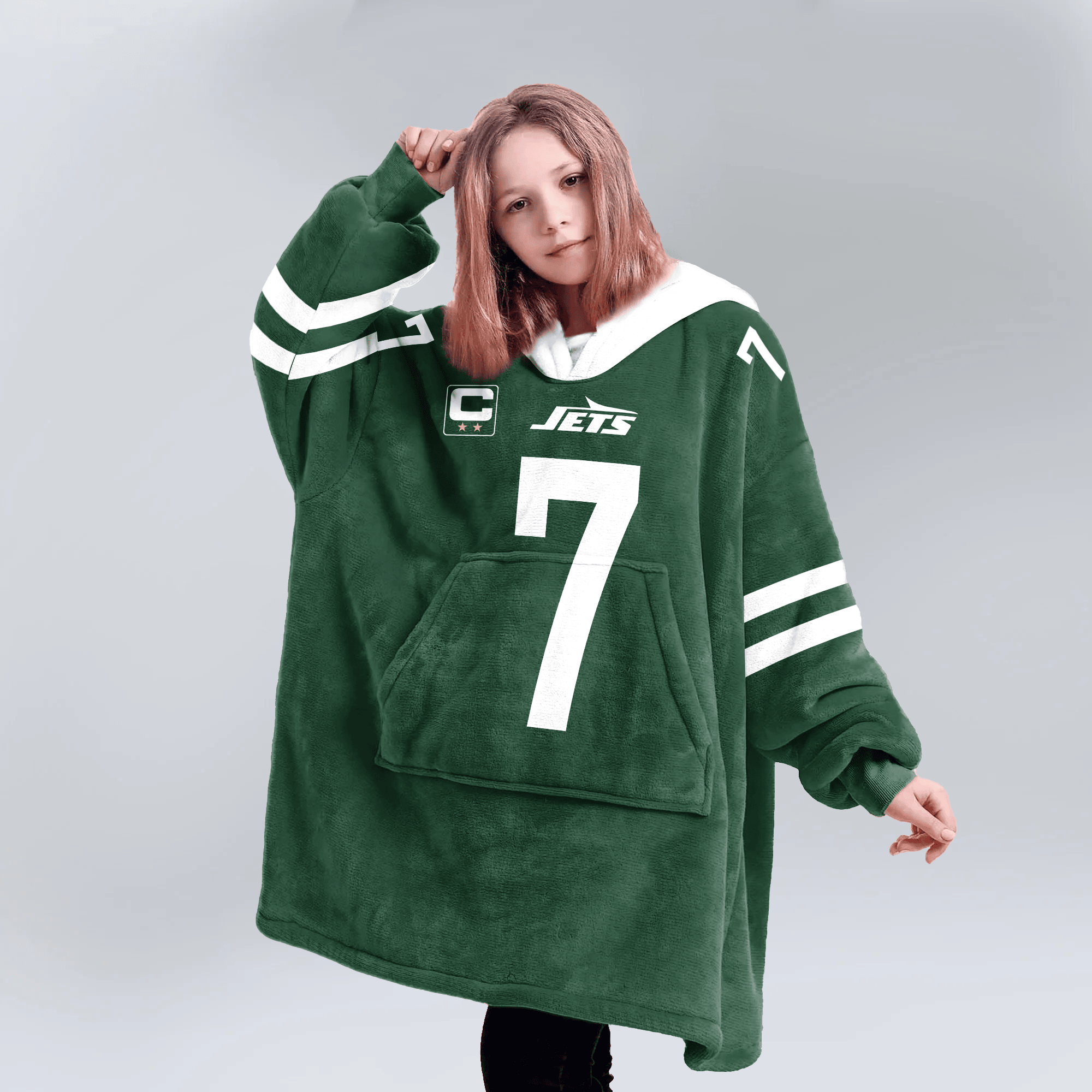 Kid J.F 7 Captain New York J Football Unisex Blanket Hoodie