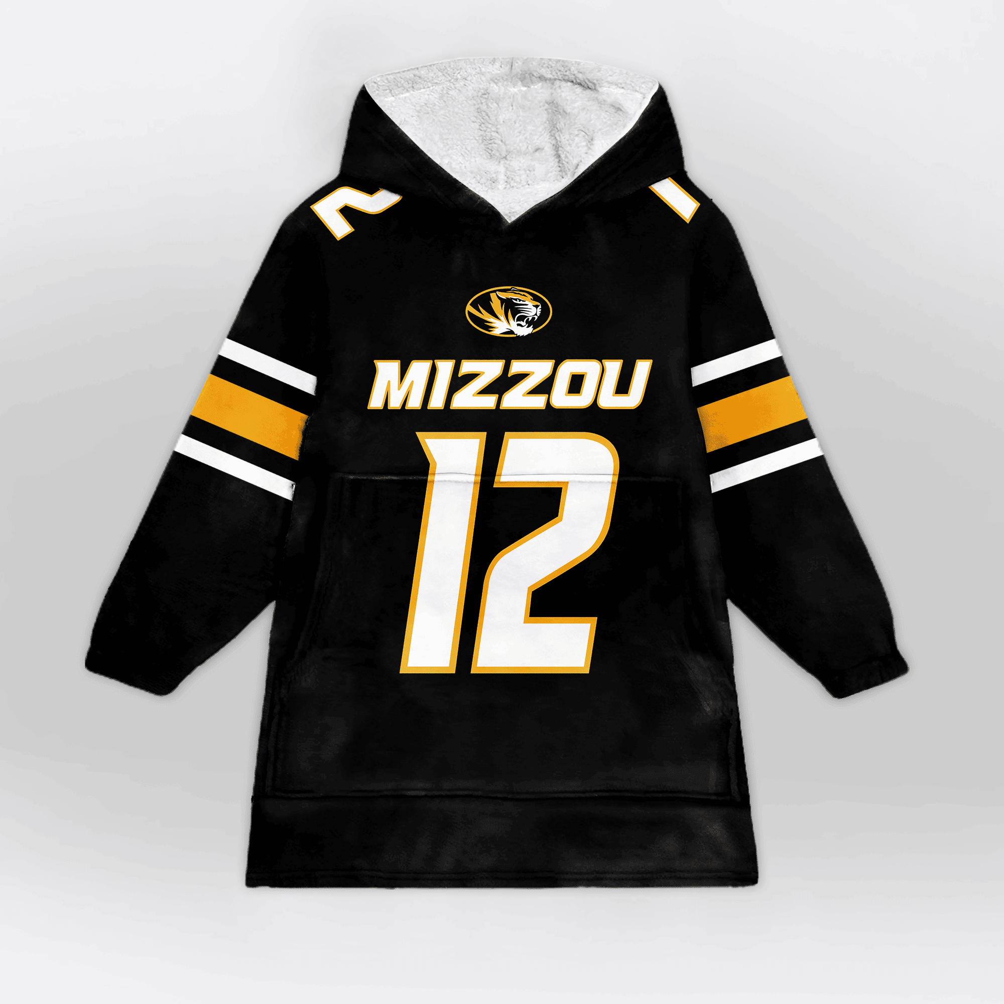 Adult 12 Missouri Football Unisex Blanket Hoodie
