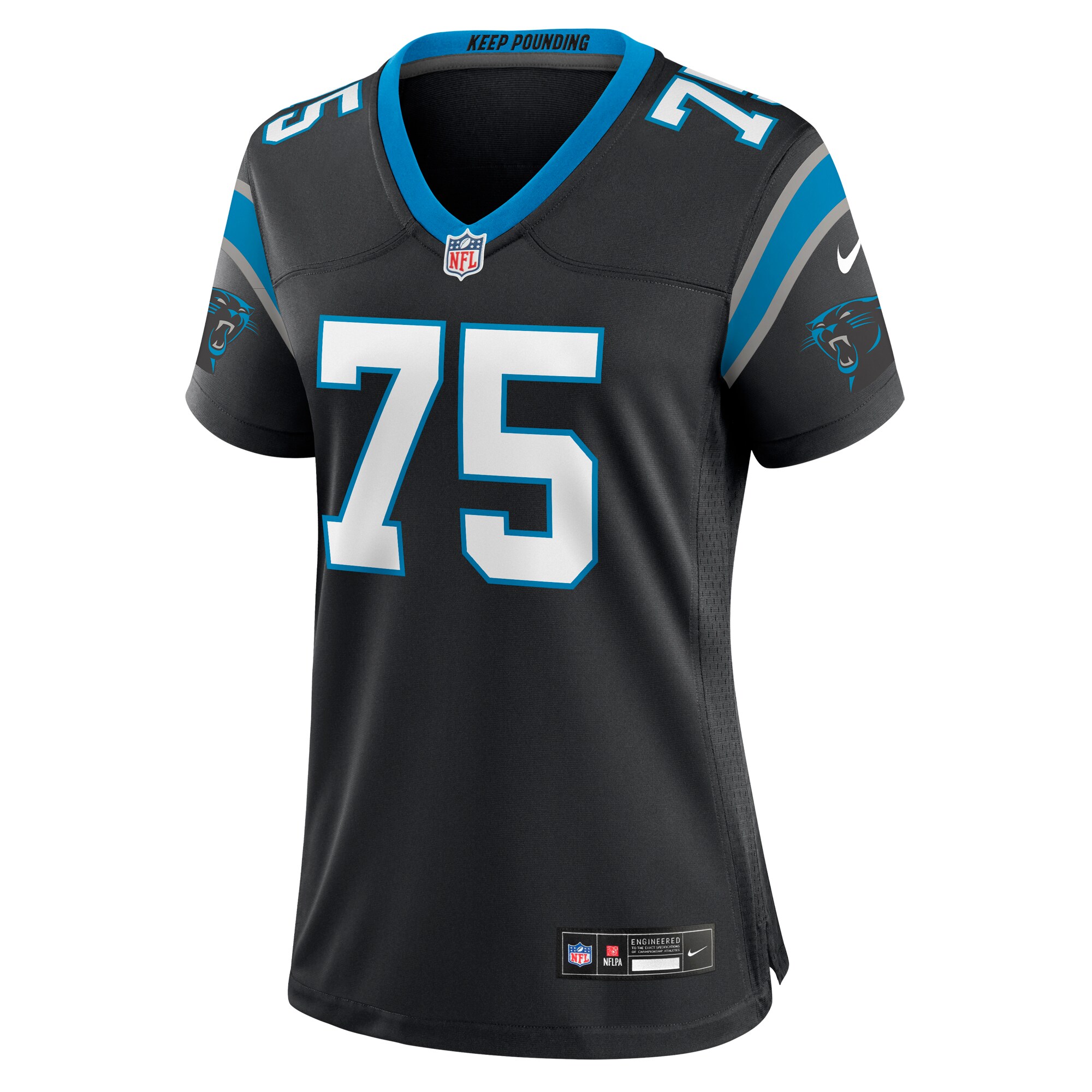 Cameron Erving Carolina Panthers  Women's Team Game Jersey - Black