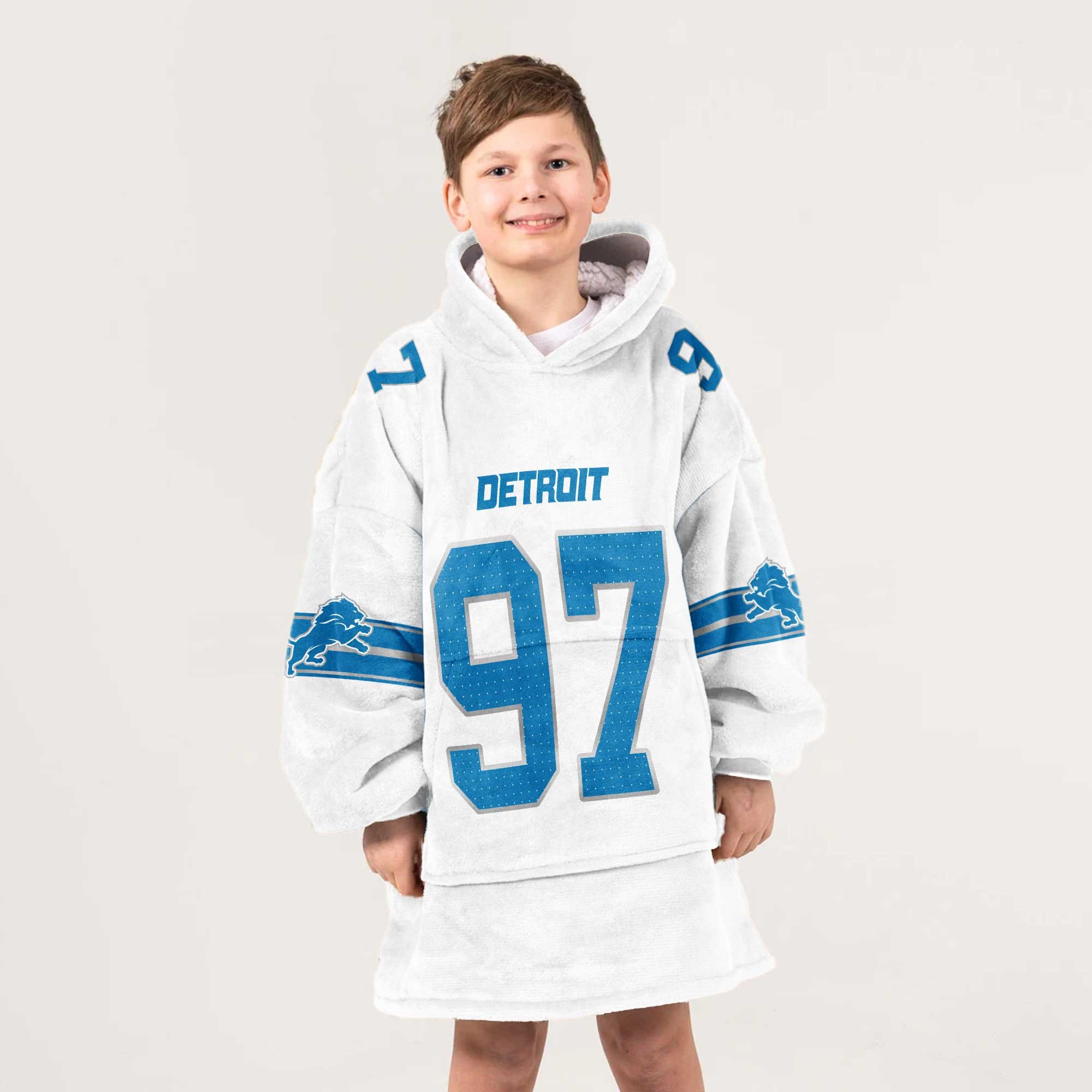 Adult 97 Detroit Football Unisex Blanket Hoodie