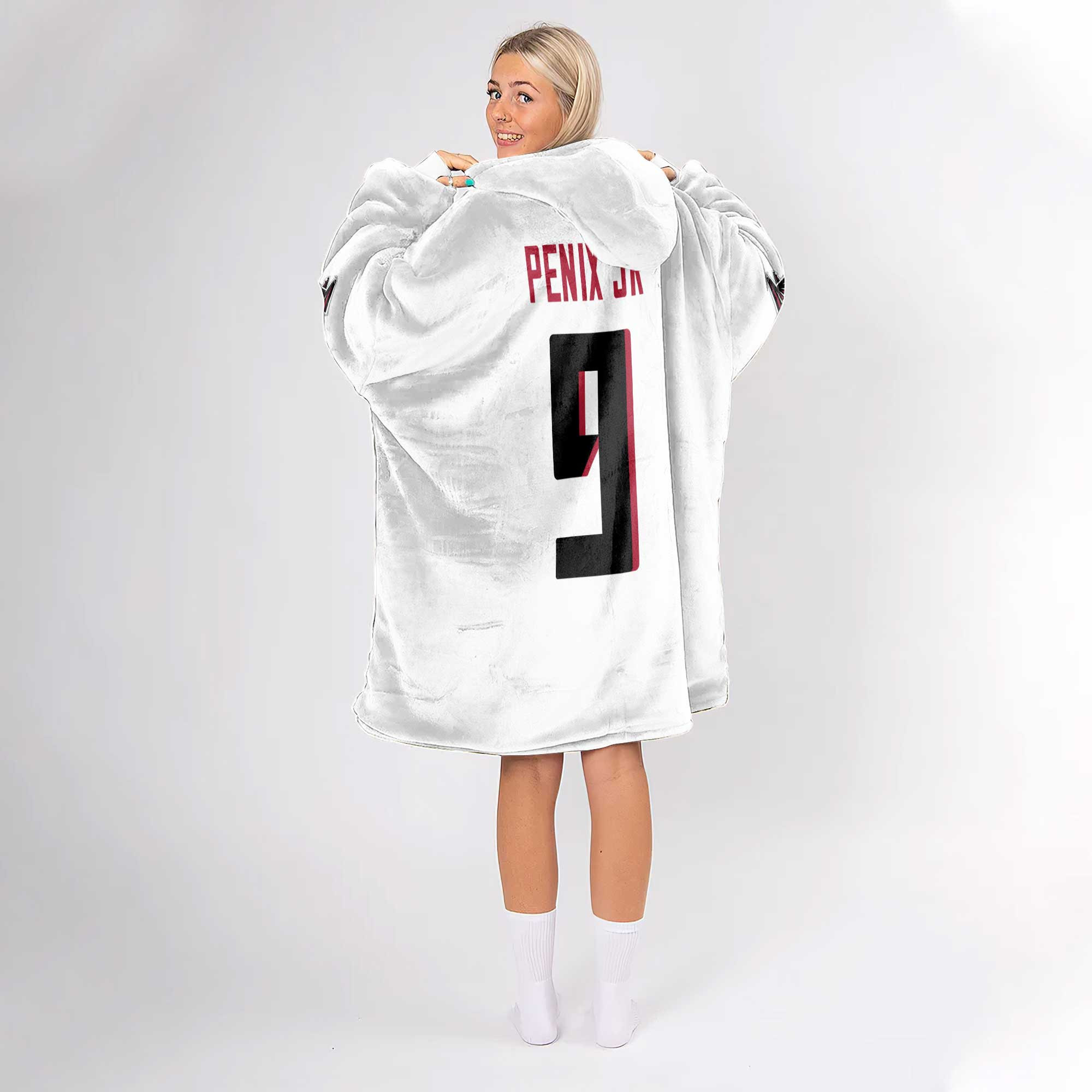 Adult 9 Atlanta Football Unisex Blanket Hoodie
